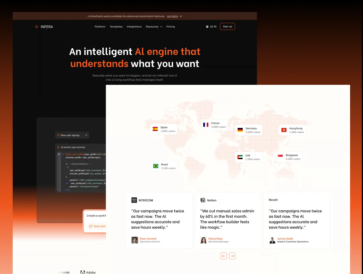 Infera – AI Workflow Automation Landing Page (Figma) 5
