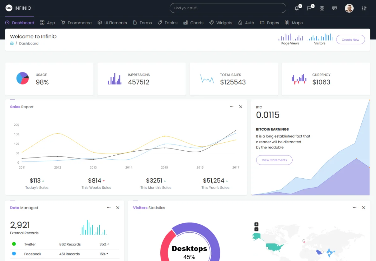 Infinio Bootstrap Admin Dashboard Template