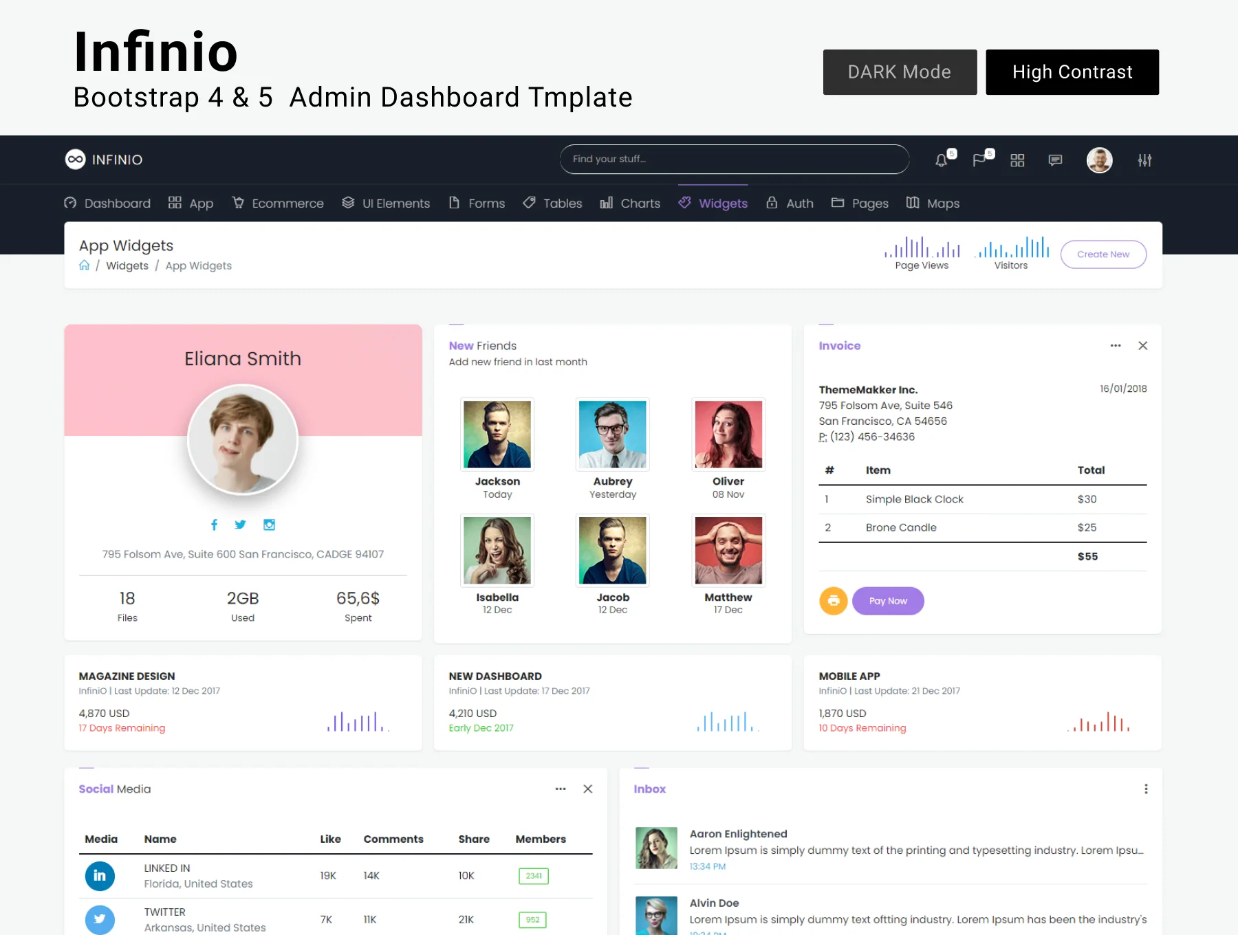 Infinio Bootstrap Admin Dashboard Template 3