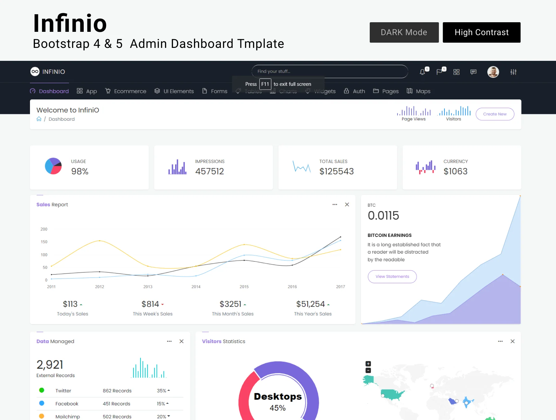 Infinio Bootstrap Admin Dashboard Template 5