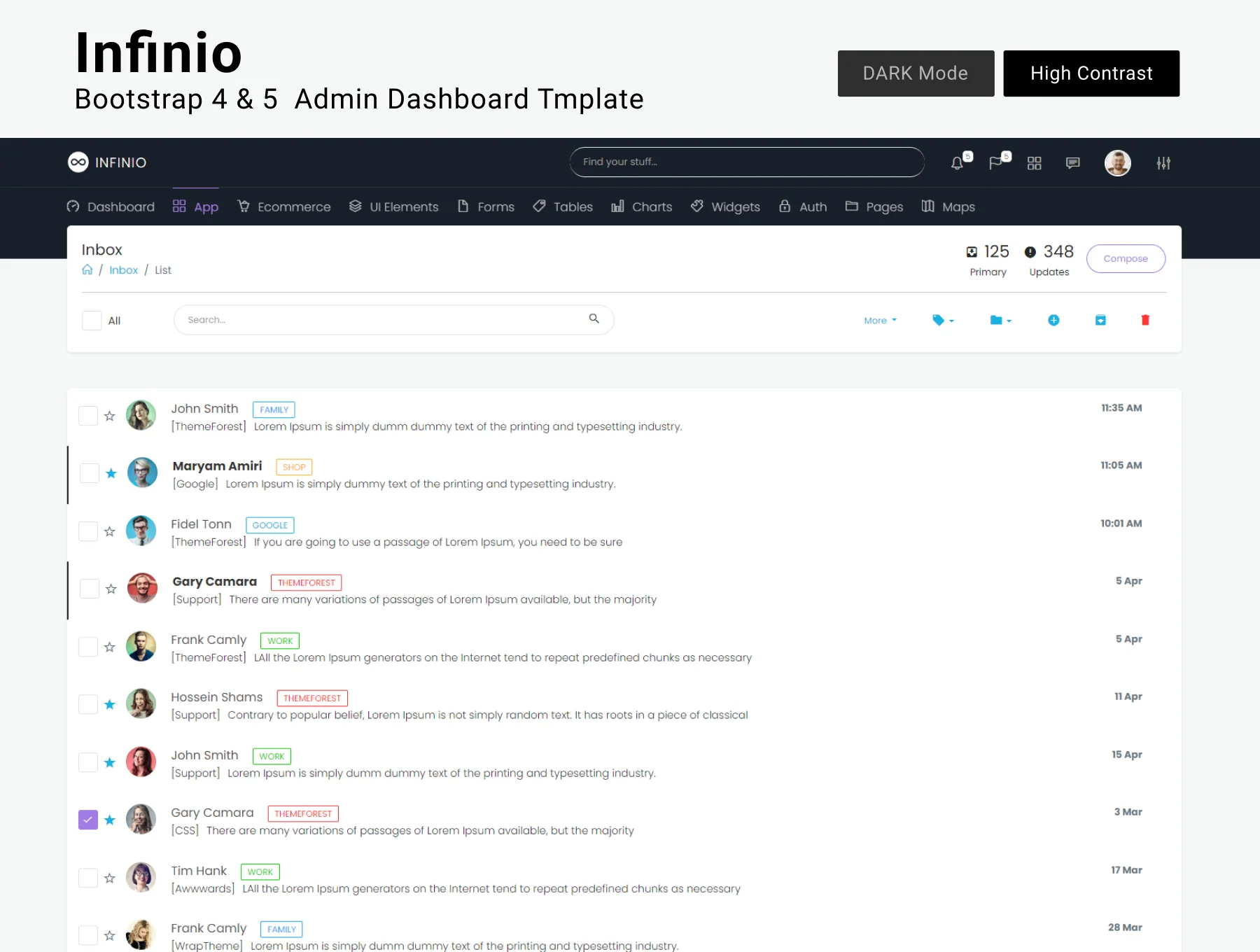 Infinio Bootstrap Admin Dashboard Template 6