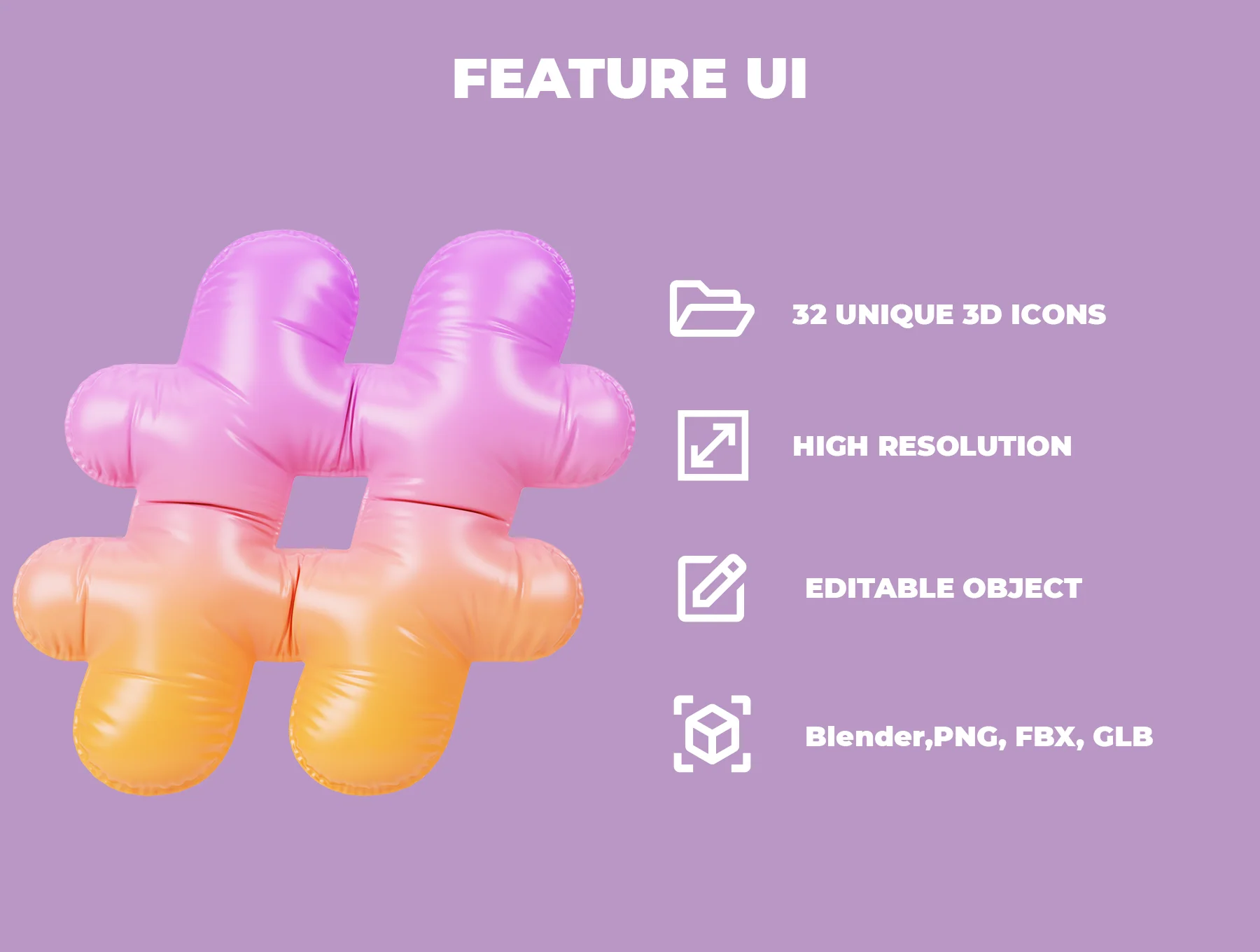 Inflatable Shapes 3D Icon Pack 2