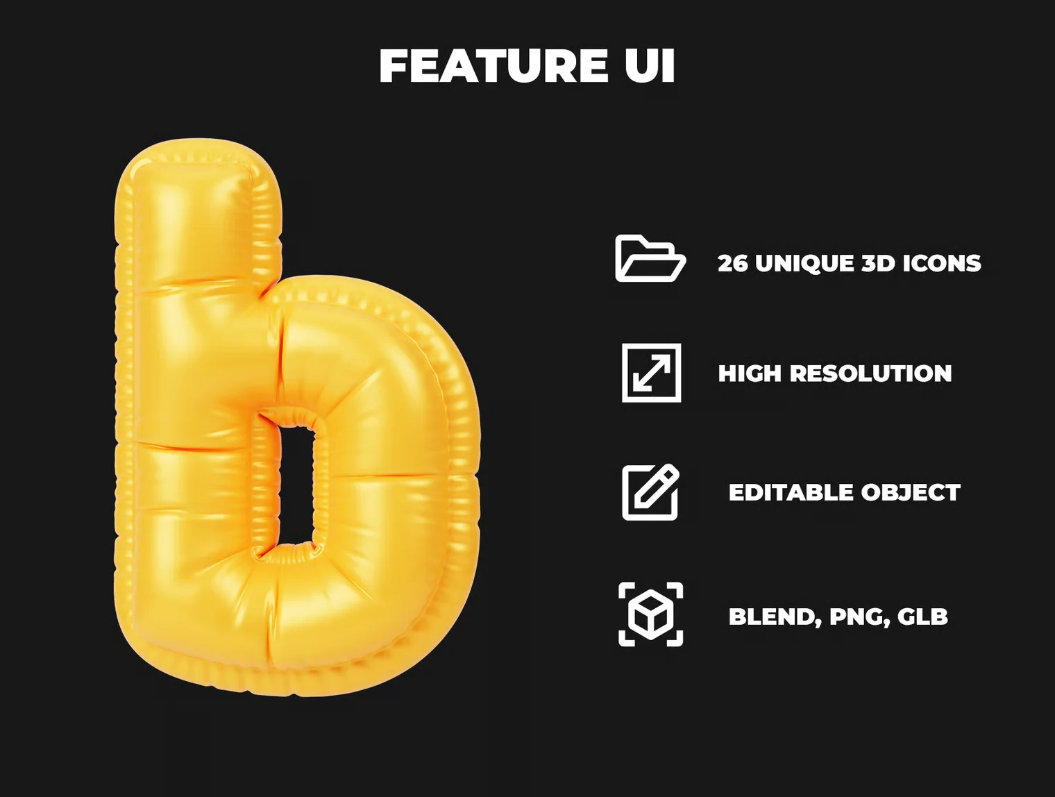 Inflate Alphabet 3D Icon Pack 2