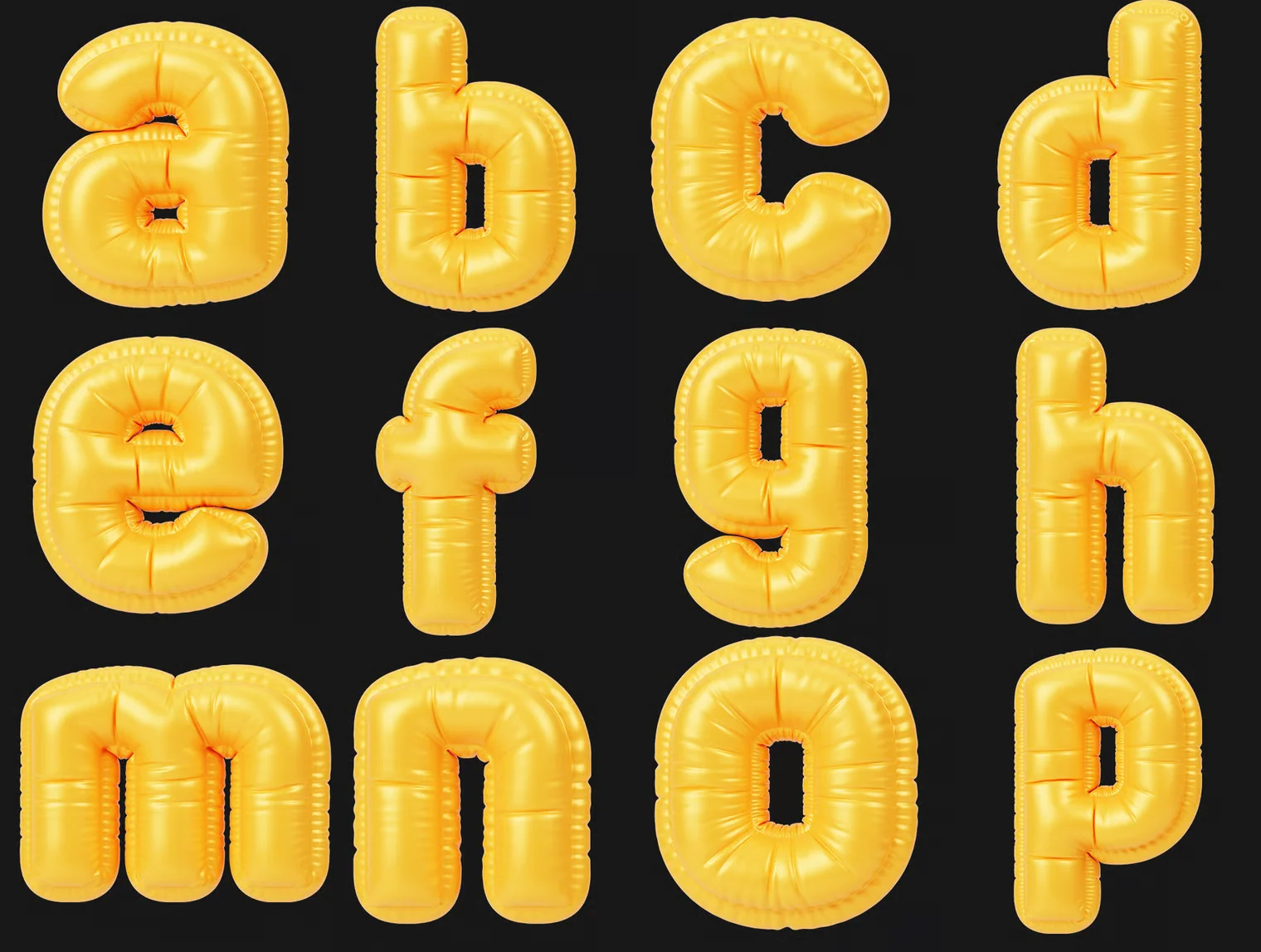 Inflate Alphabet 3D Icon Pack 4