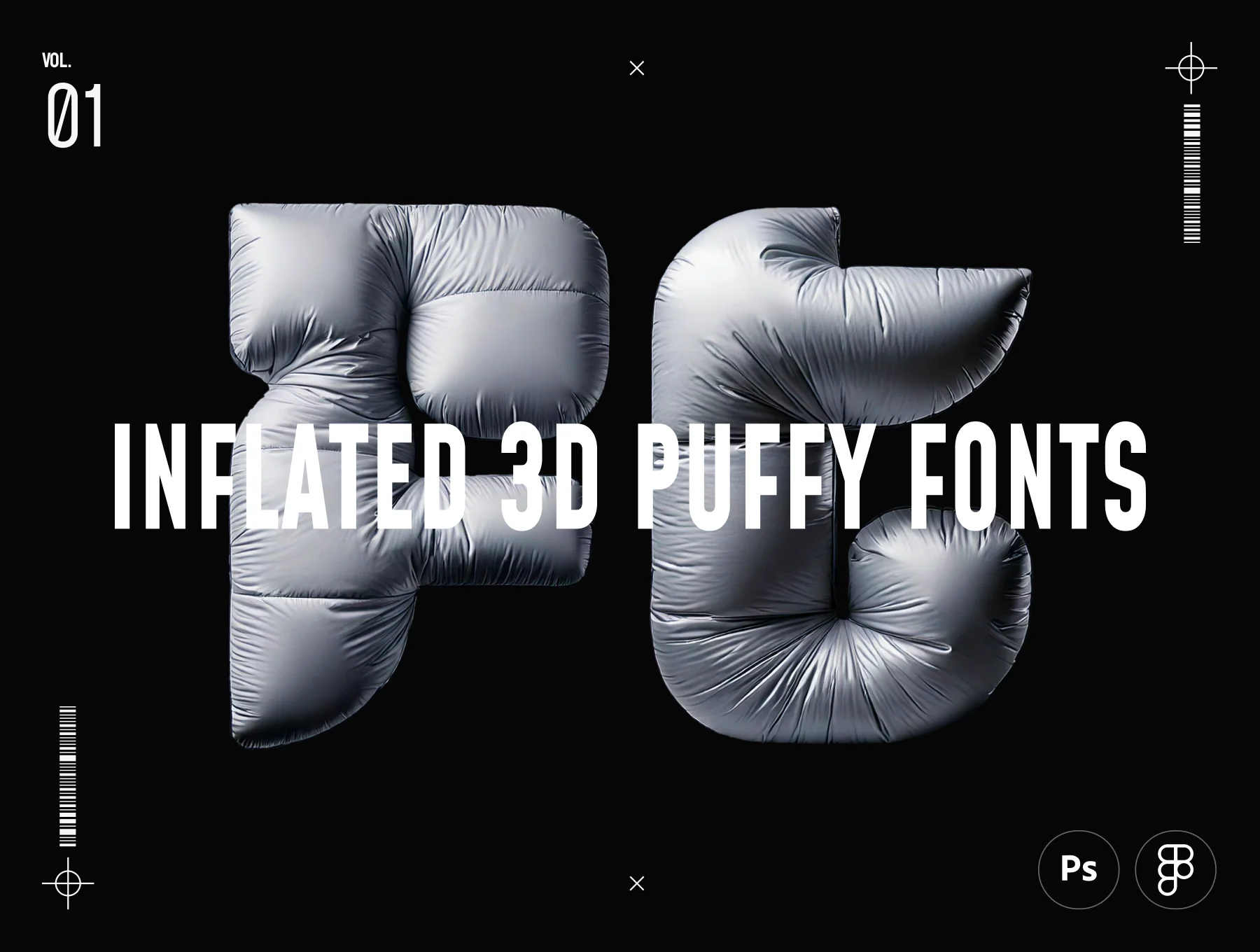 Inflated 3D Puffy Fonts Vol.01