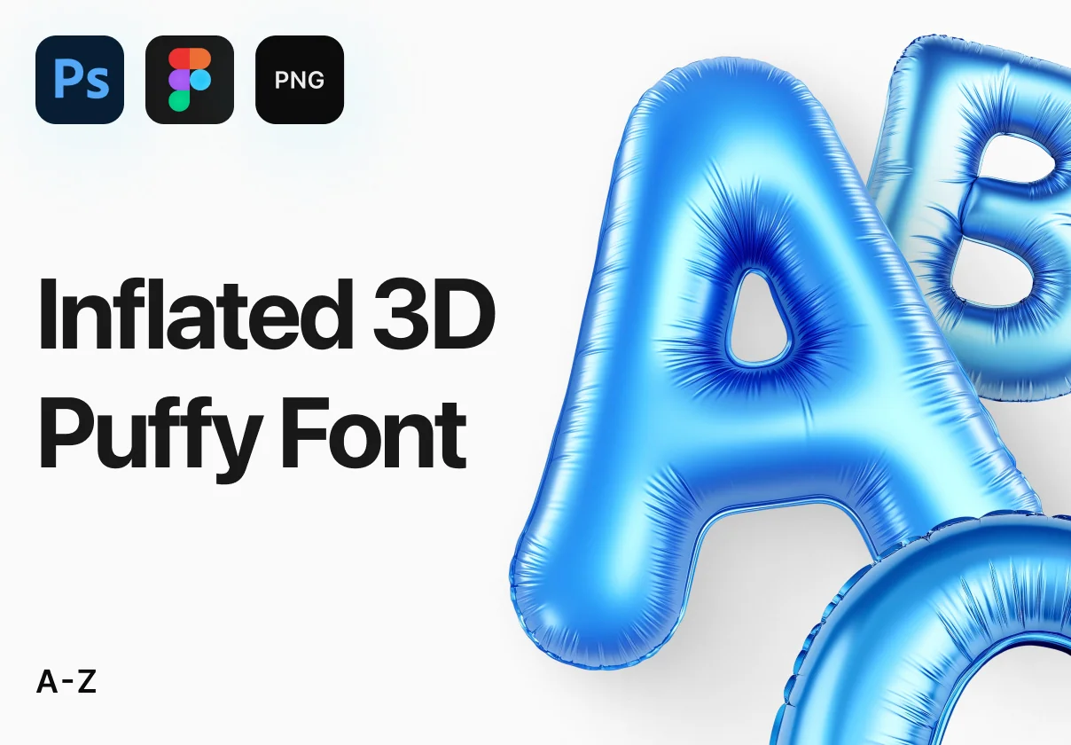 Inflated 3D Puffy Font
