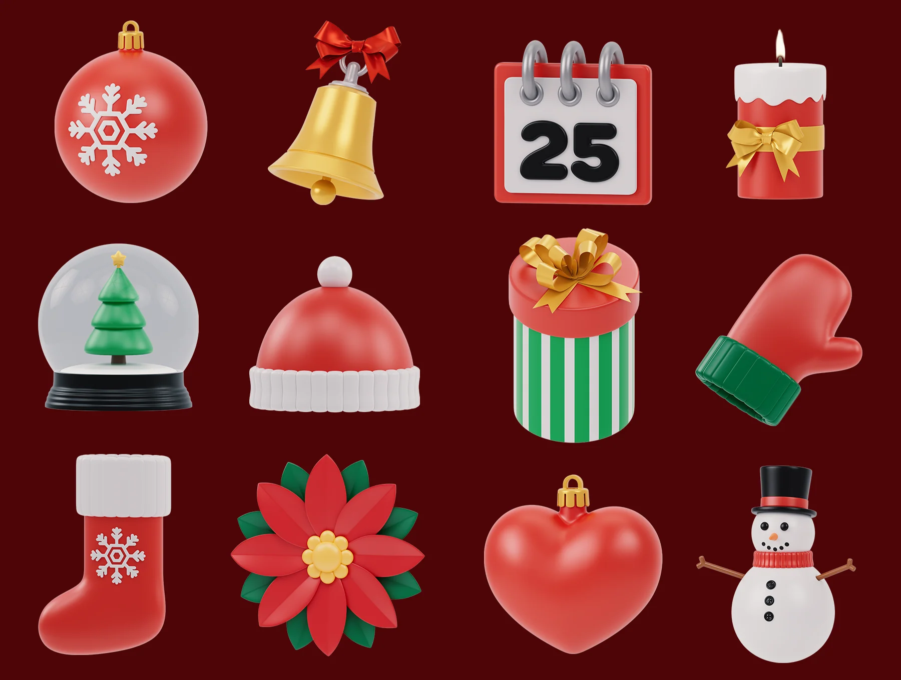 Christmas Collection 3D Icon Pack 5