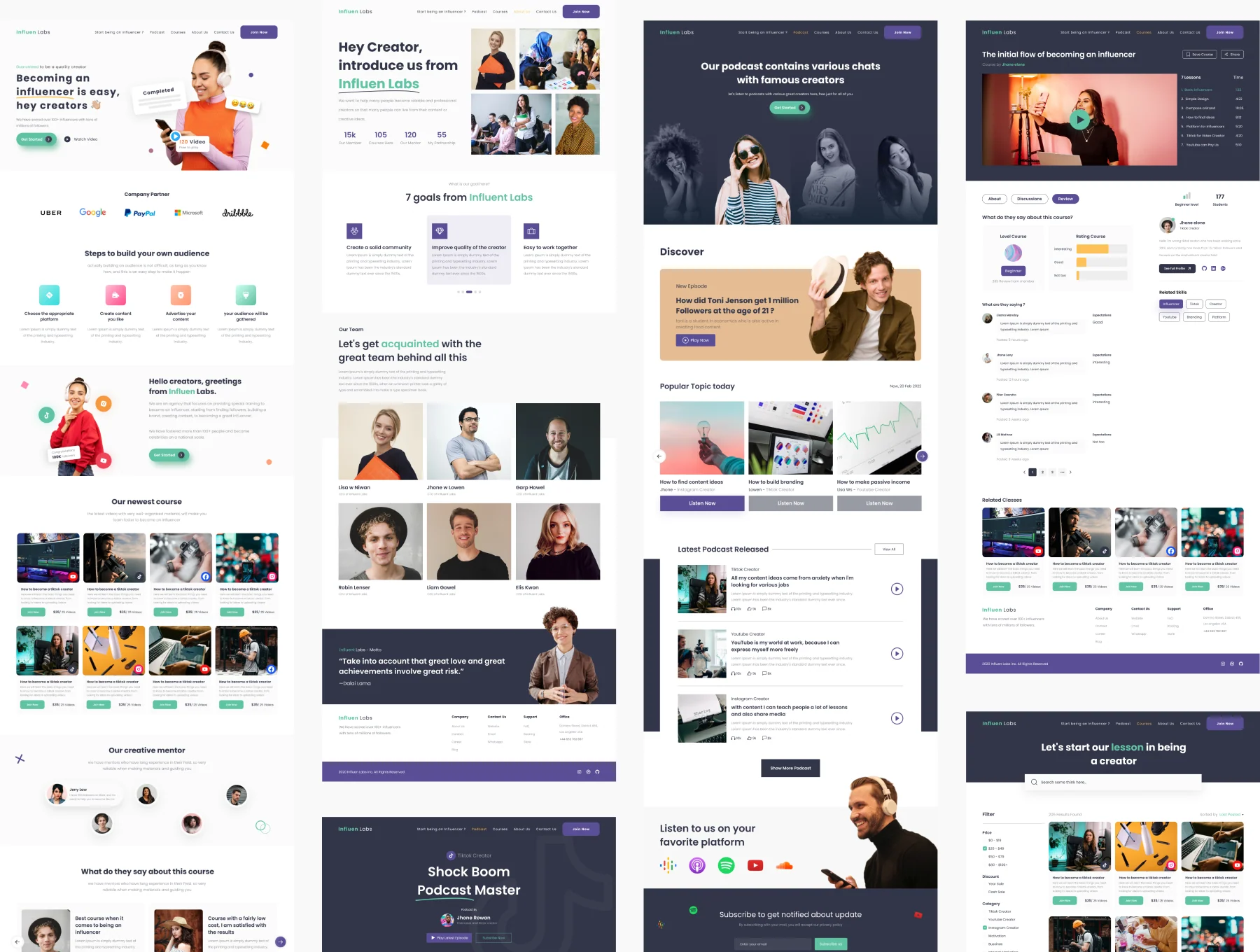 Influen Labs - Online Course for Inluencer website and responsive uikit 5