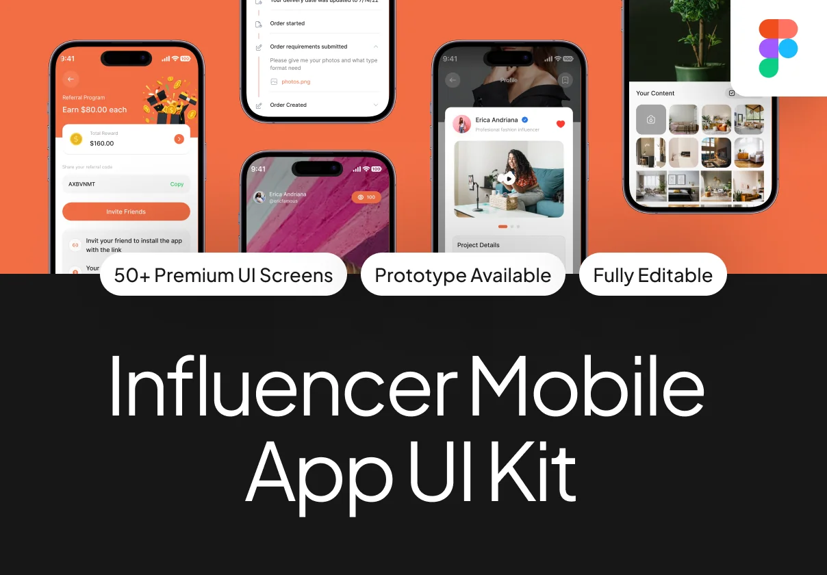 Influencer Mobile App UI Kit