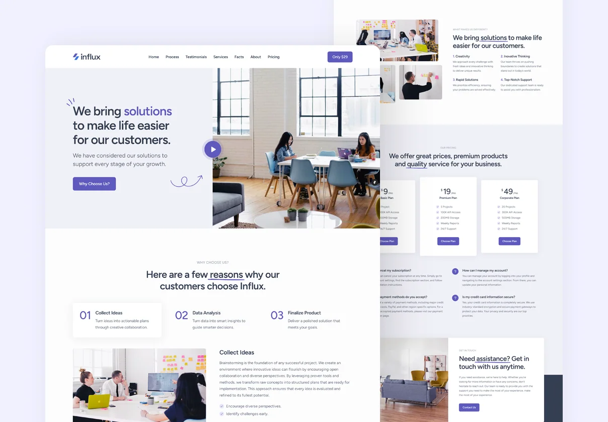 Influx - Startup Framer Template