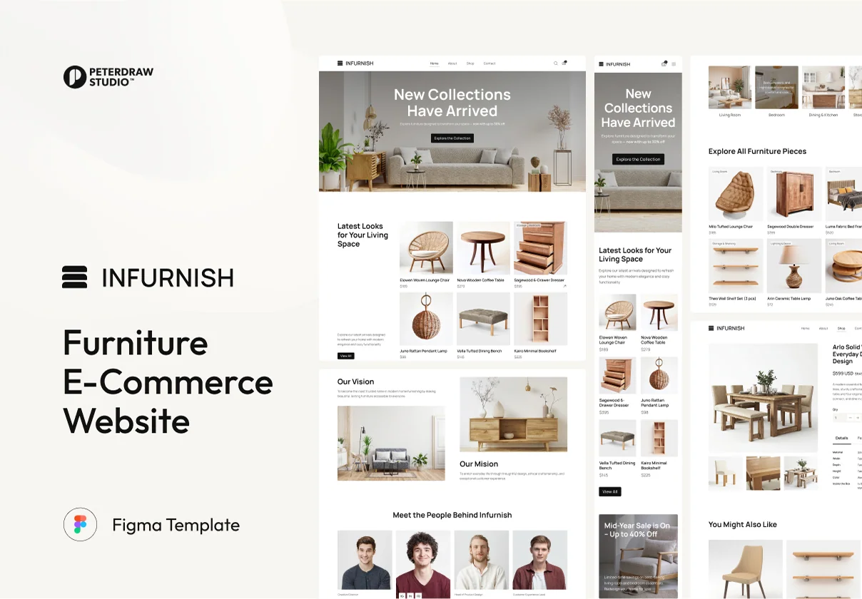 Infurnish - Furniture E-Commerce Website UI Figma Template