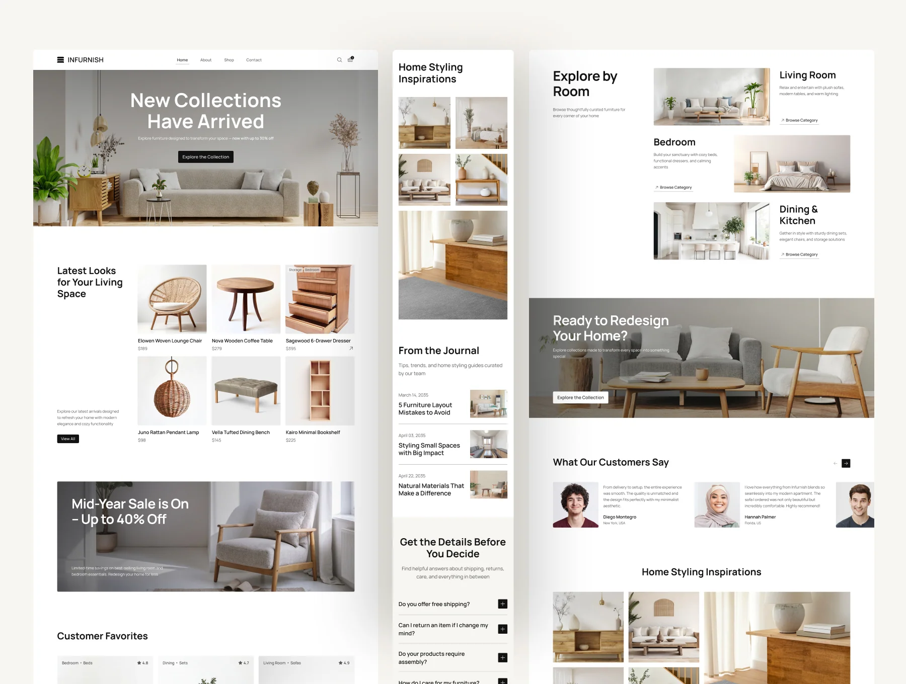 Infurnish - Furniture E-Commerce Website UI Figma Template