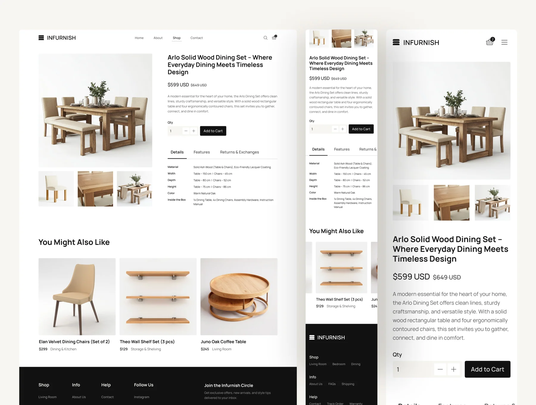 Infurnish - Furniture E-Commerce Website UI Figma Template 4