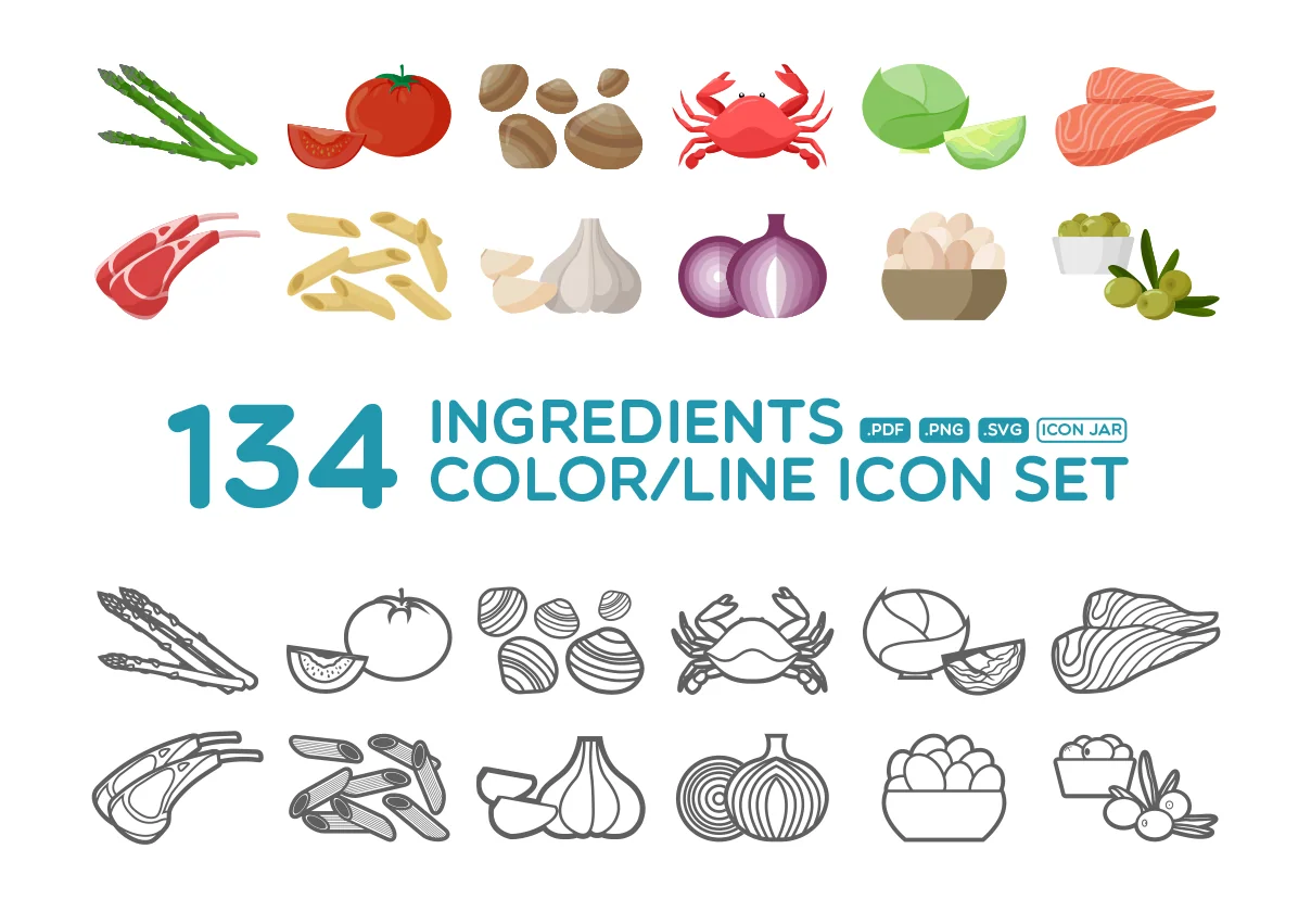 Ingredients Icon Set