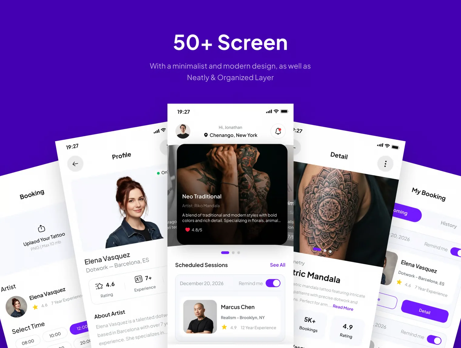 InkStudio -  Tattoo Booking Mobile App UI Kits 4