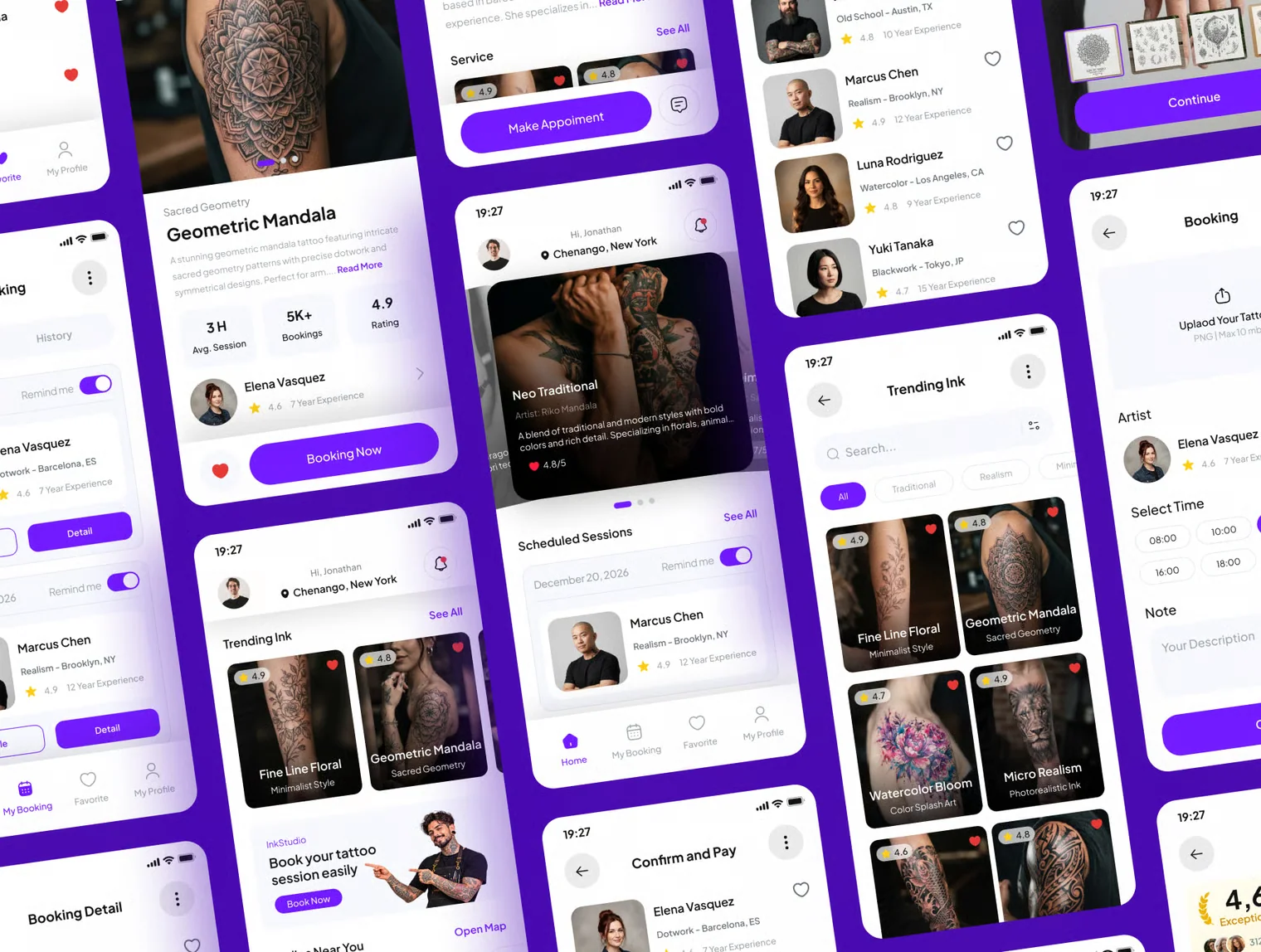 InkStudio -  Tattoo Booking Mobile App UI Kits 5