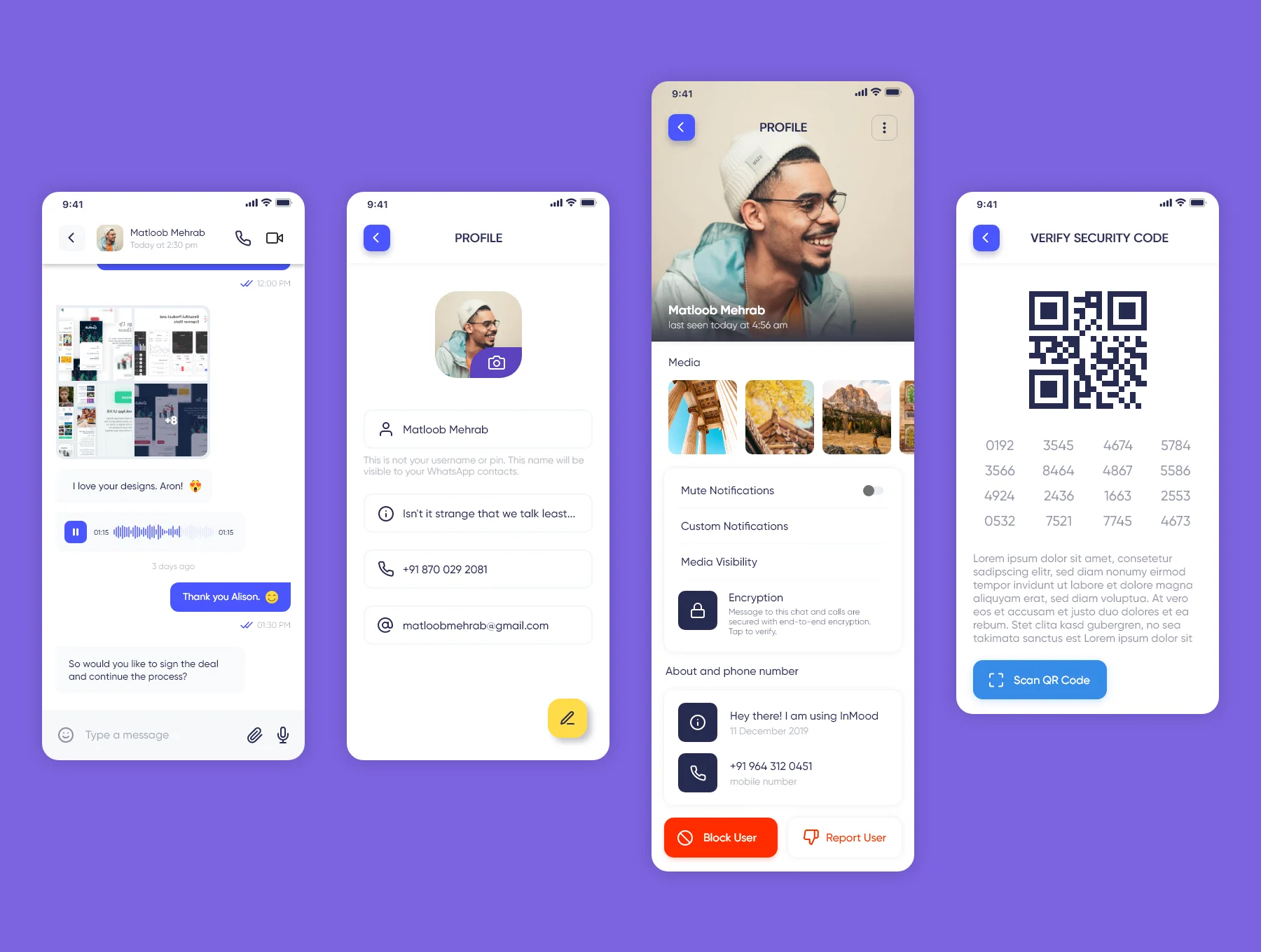 InMood Social Messaging App UI Kit 3