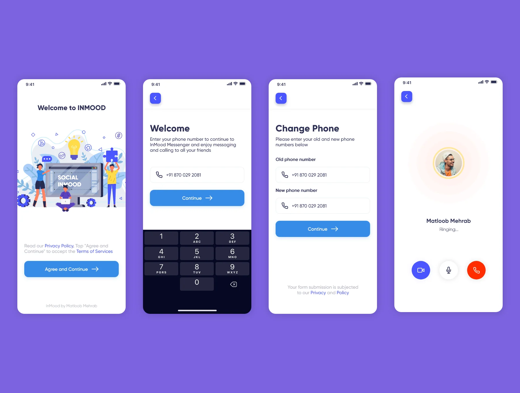 InMood Social Messaging App UI Kit 7