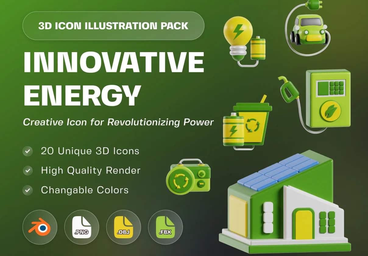 Innovative Energy 3D Icon Pack