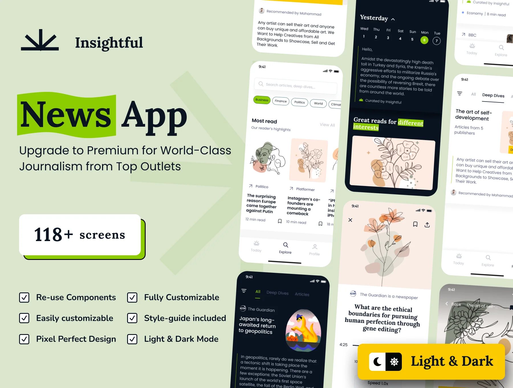 Insightful News Mobile App Design