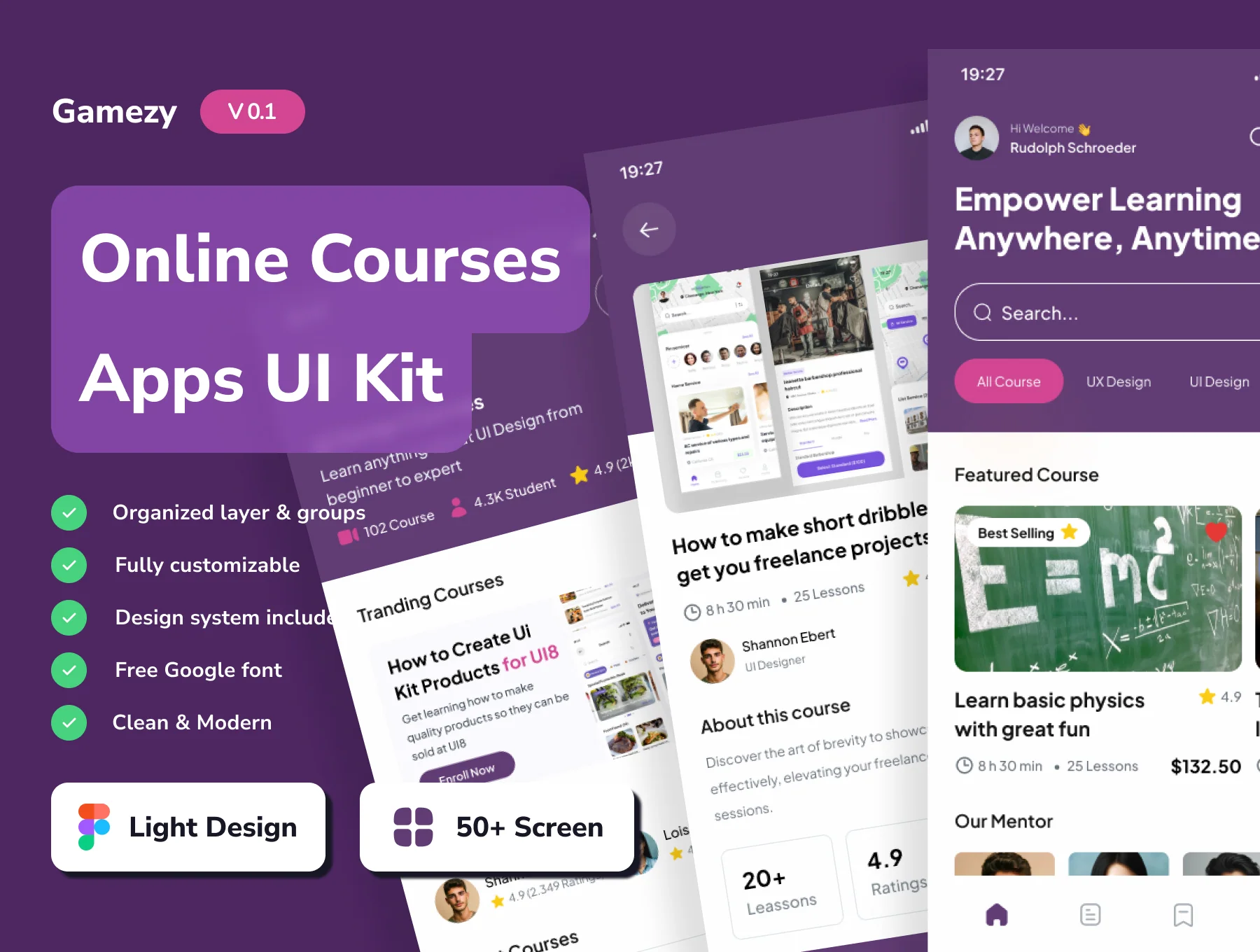 InsightHub - Online Courses Mobile App UI Kits