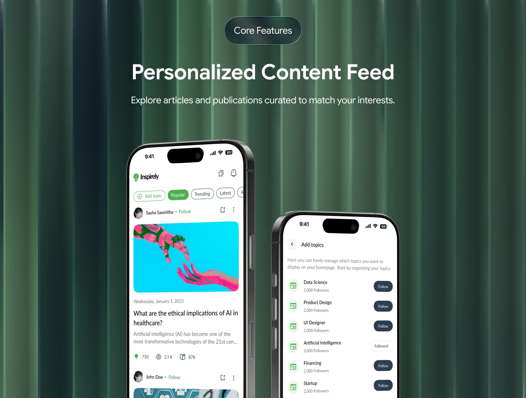 Inspirely - Blog & News App UI Kit 6