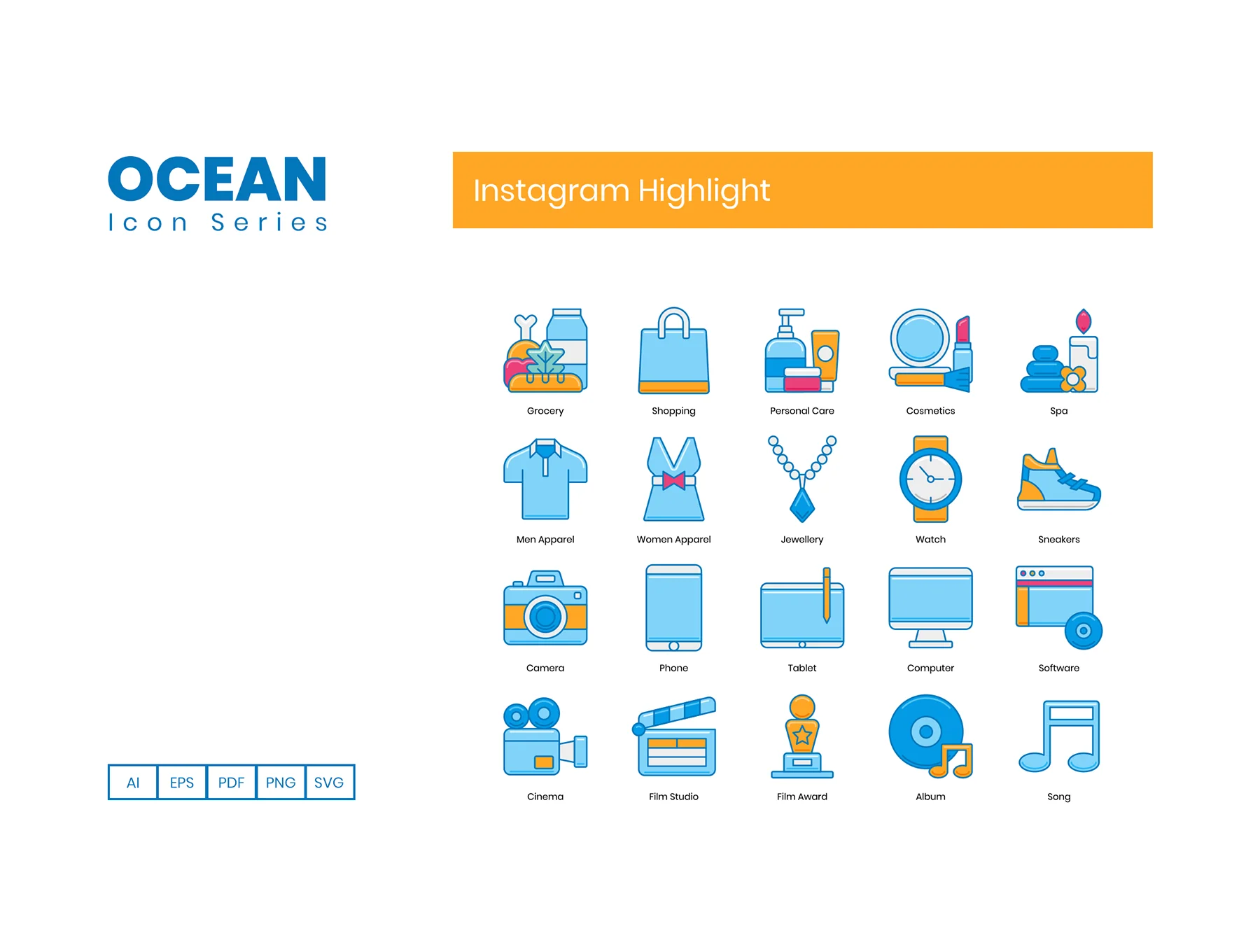 105 Instagram Highlight Cover Icons | Ocean Series 4