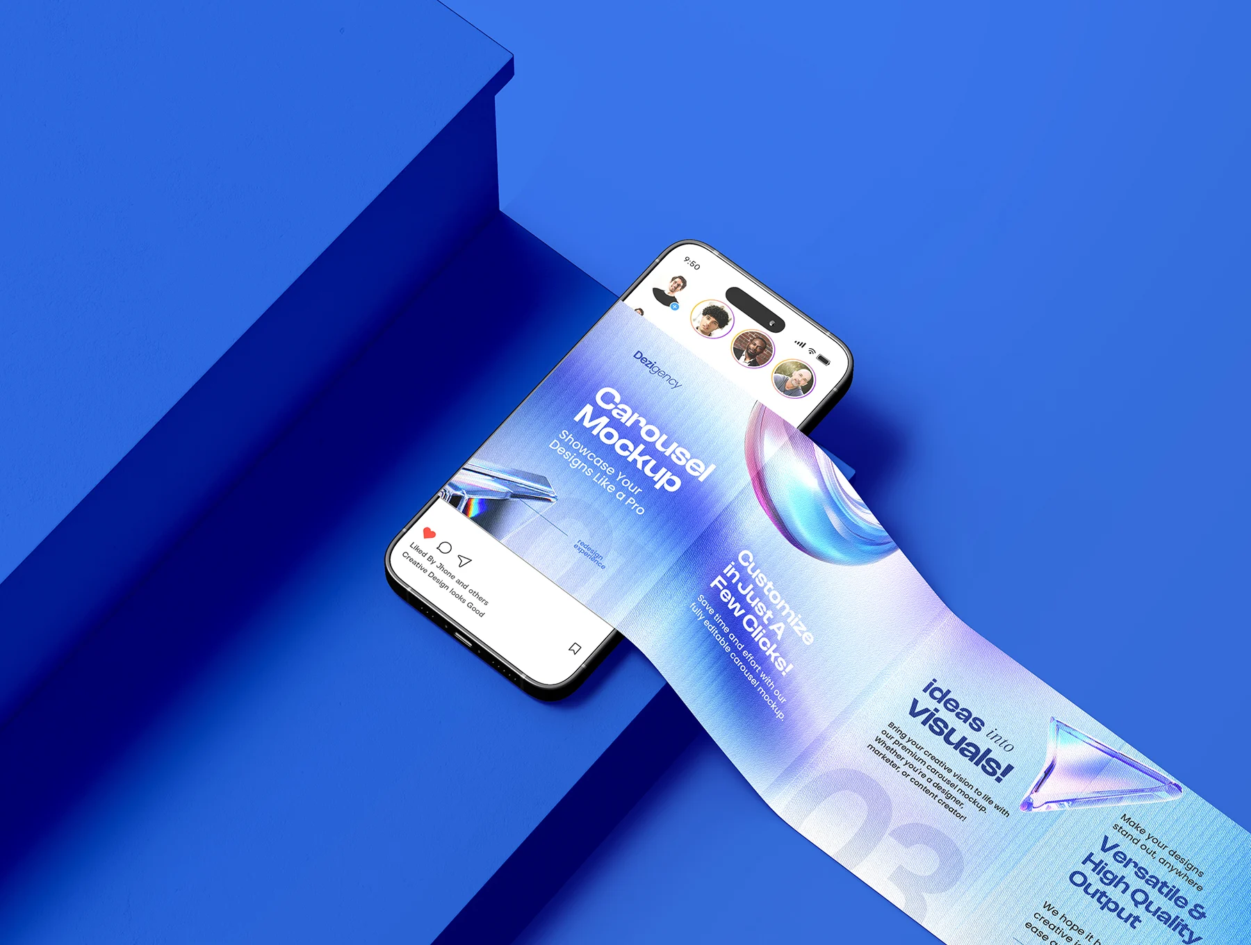 Instagram Post Carousel Mockup Set - 08 Scene