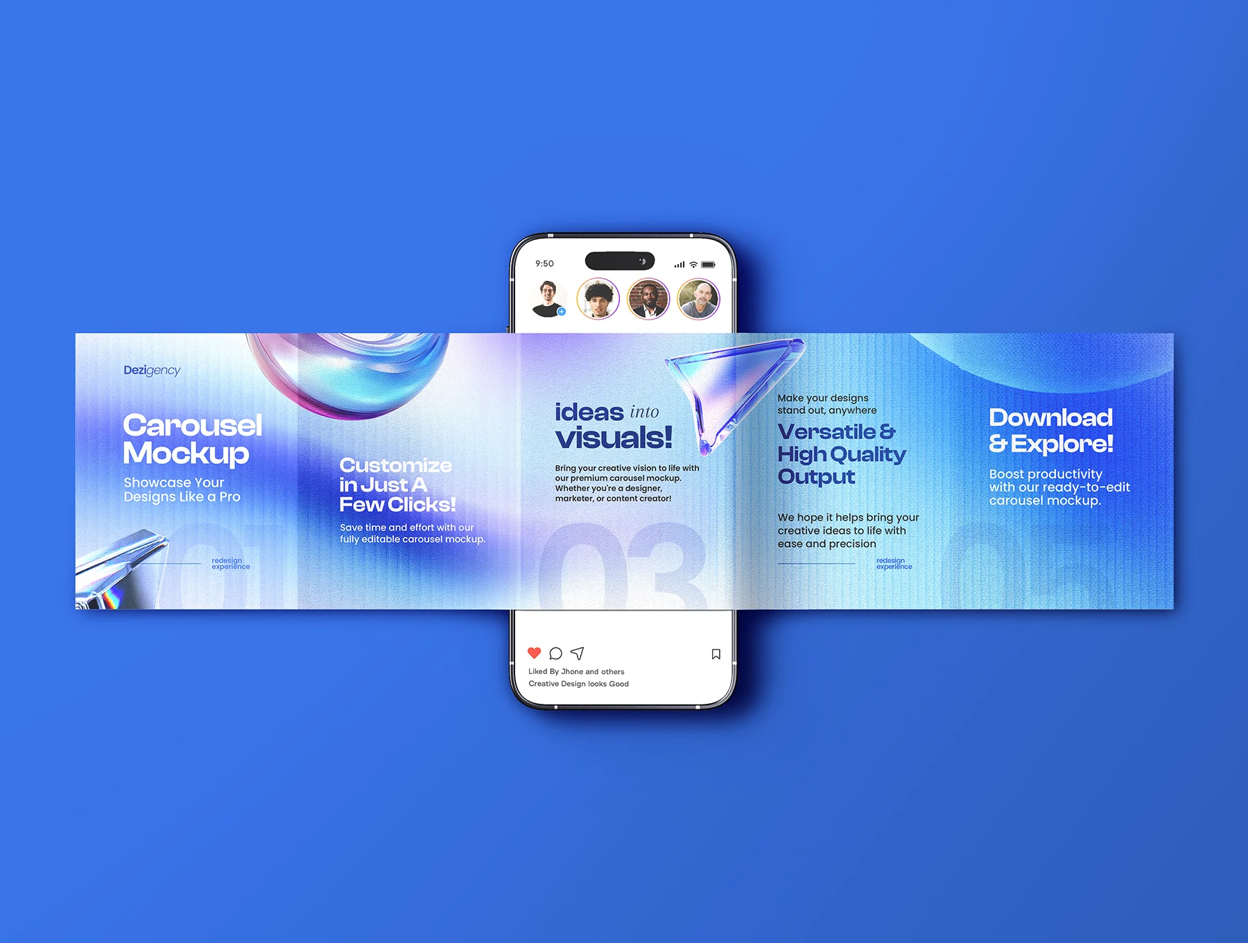 Instagram Post Carousel Mockup Set - 08 Scene 2