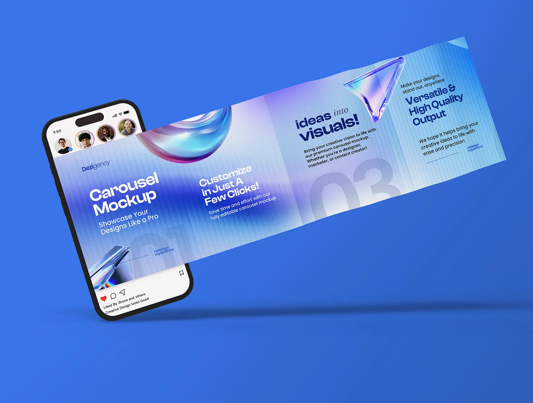 Instagram Post Carousel Mockup Set - 08 Scene 4