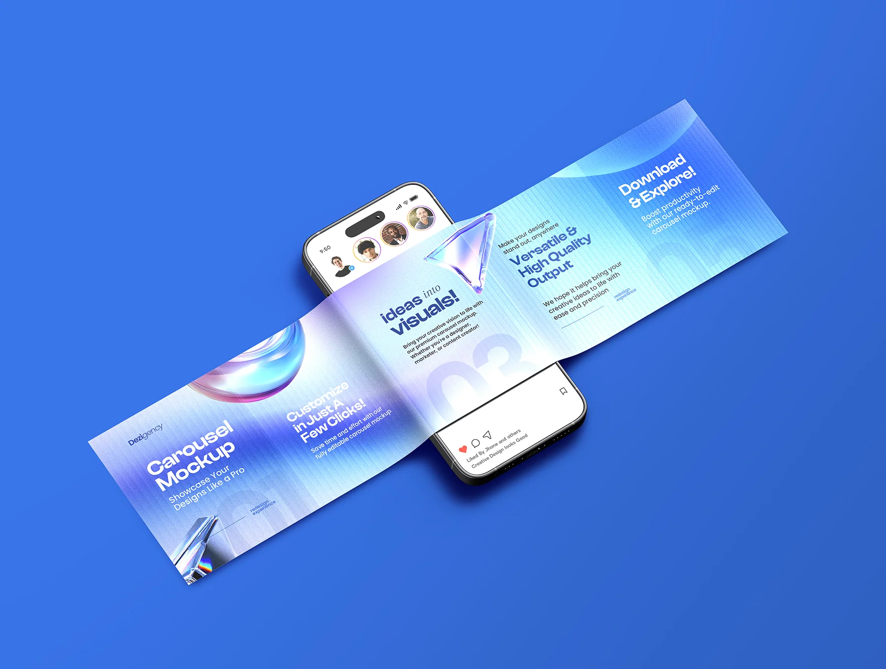 Instagram Post Carousel Mockup Set - 08 Scene 5