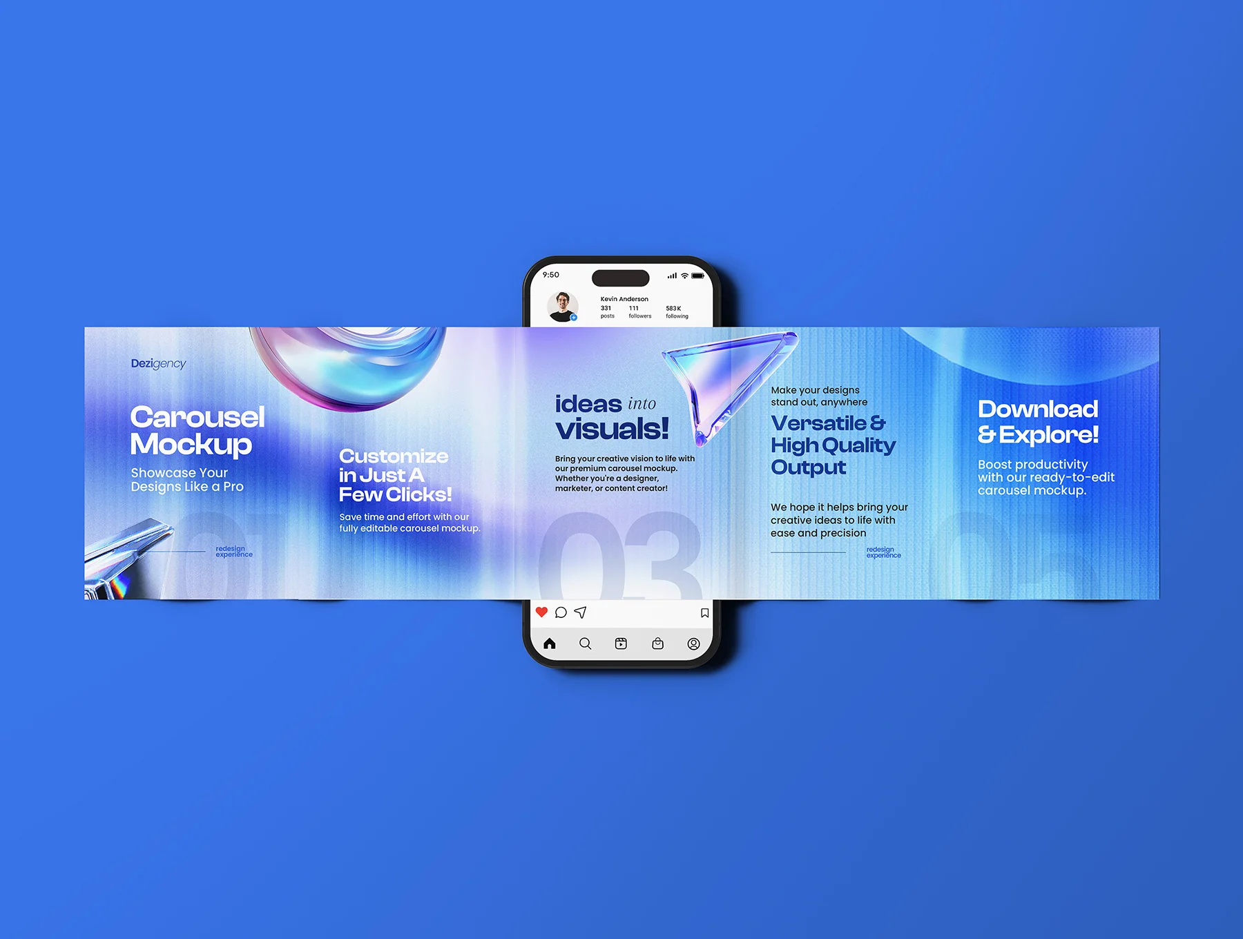 Instagram Post Carousel Mockup Set - 08 Scene 6