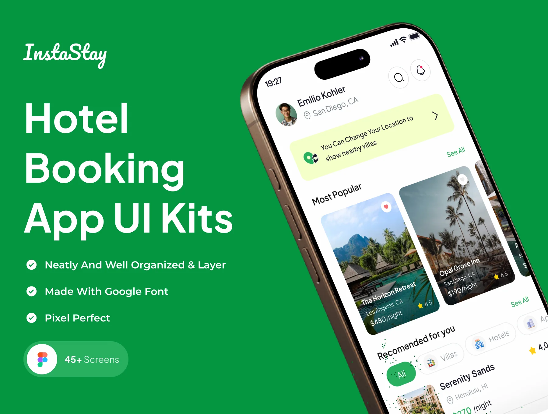 InstaStay - Hotel Booking App UI Kits