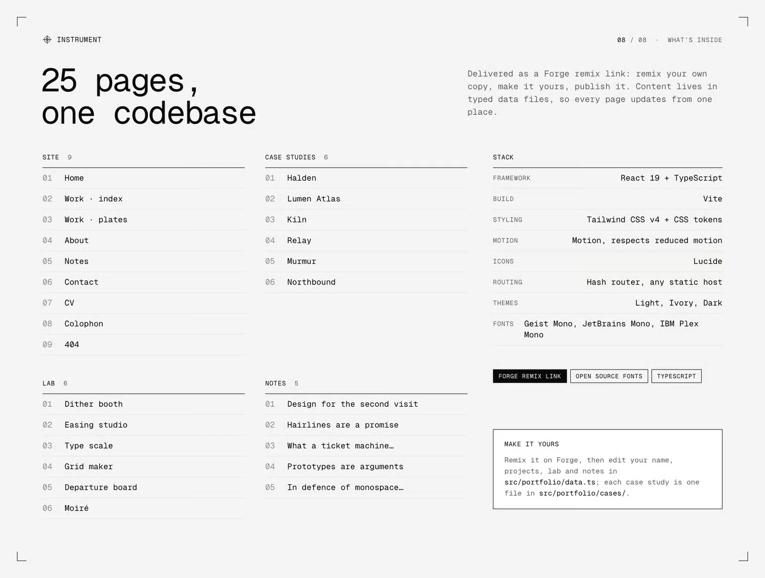 Instrument — Portfolio Website Template 7