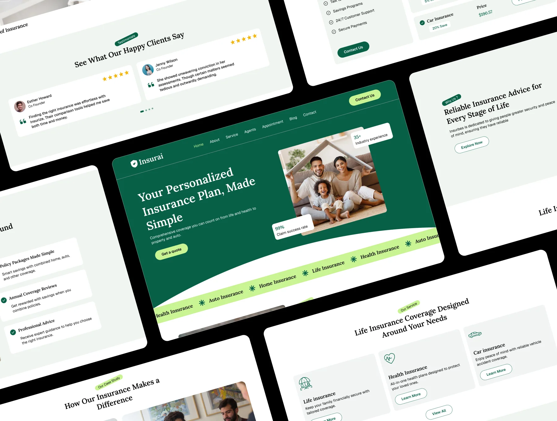 Insurance Website Design Template UI Kit 3