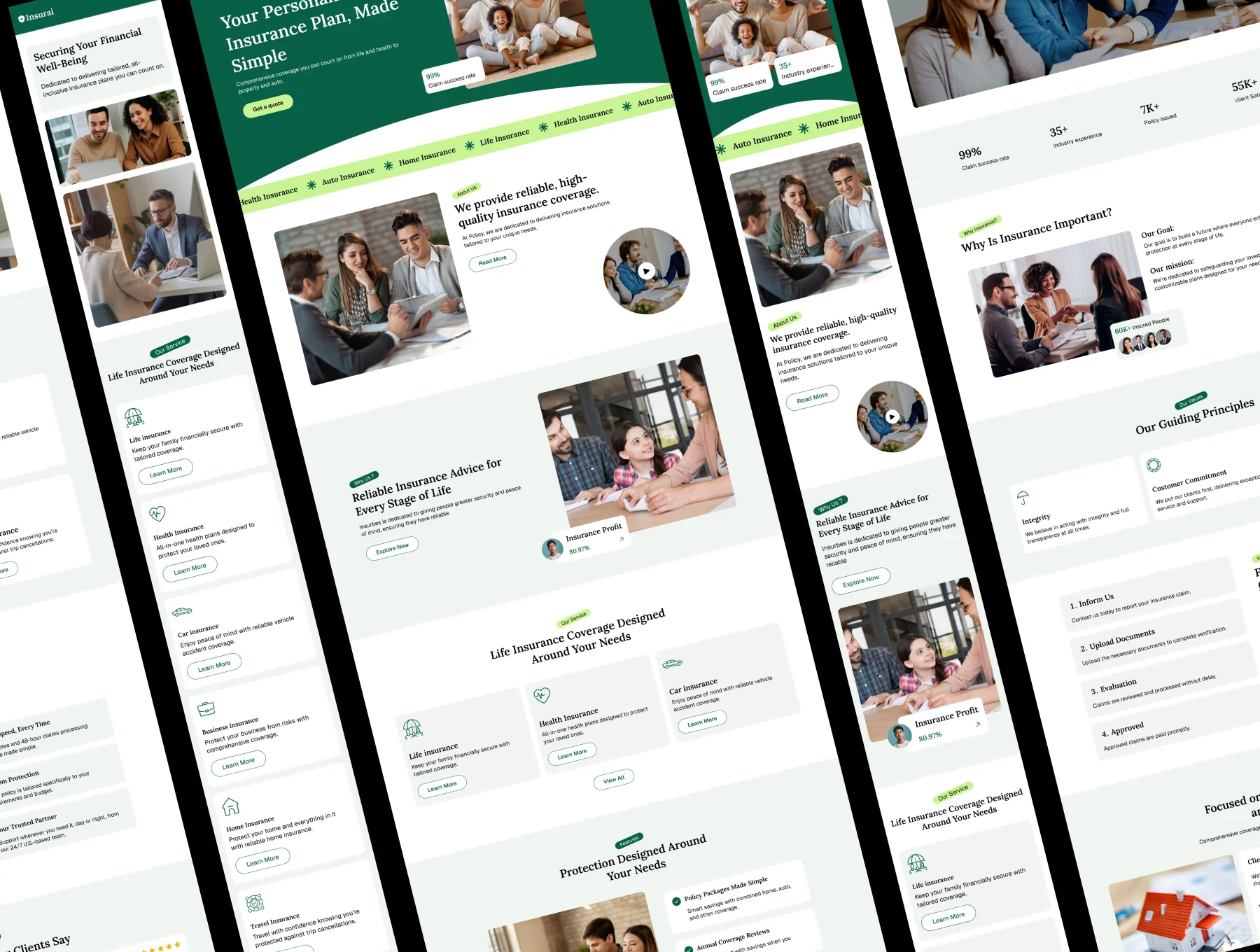 Insurance Website Design Template UI Kit 4