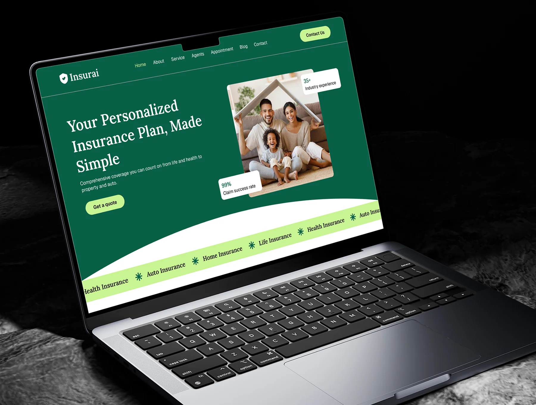 Insurance Website Design Template UI Kit 8
