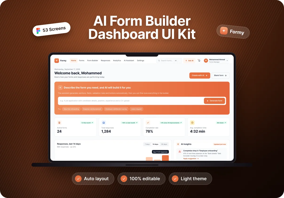 Formy — AI SaaS Form Builder UI Kit