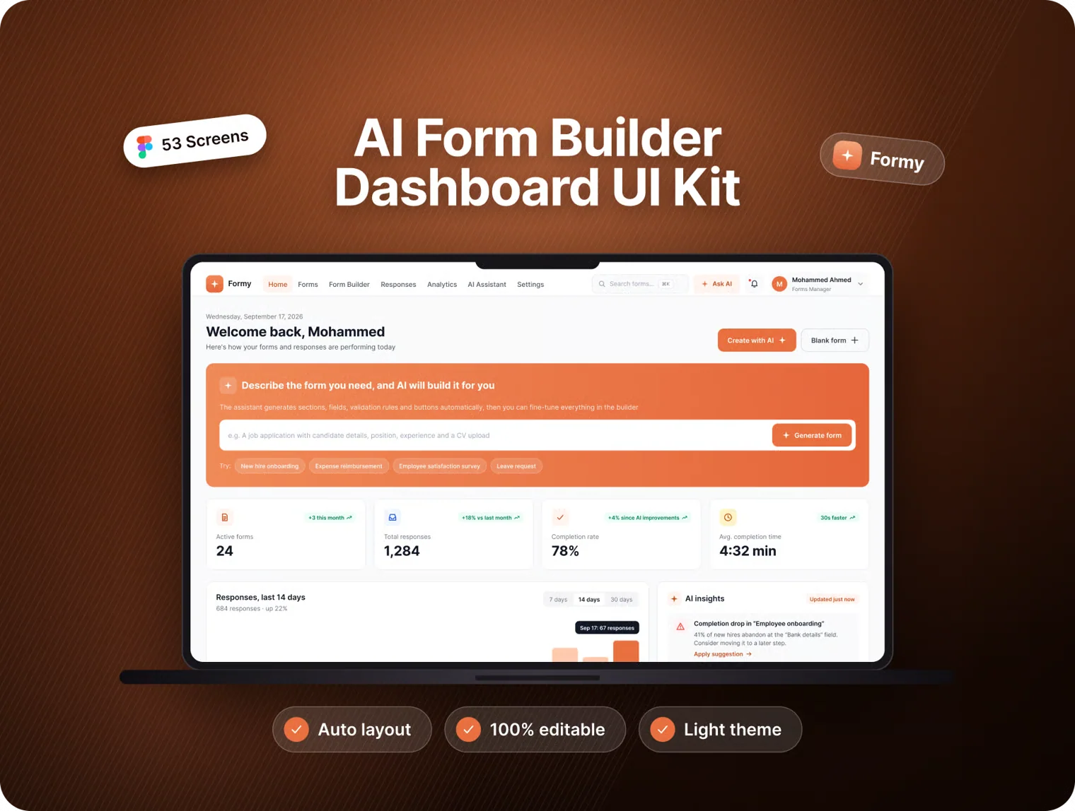 Formy — AI SaaS Form Builder UI Kit