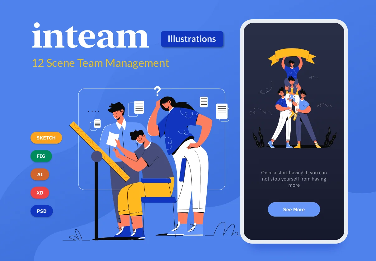 Inteam - Team Management Illustration Set