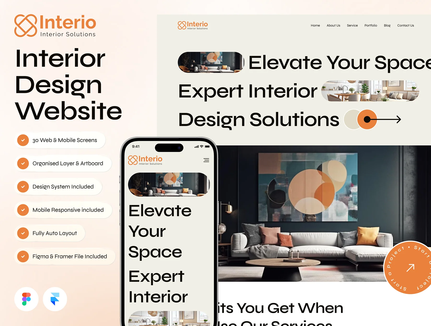 Interio - Interior Design Website Framer Template