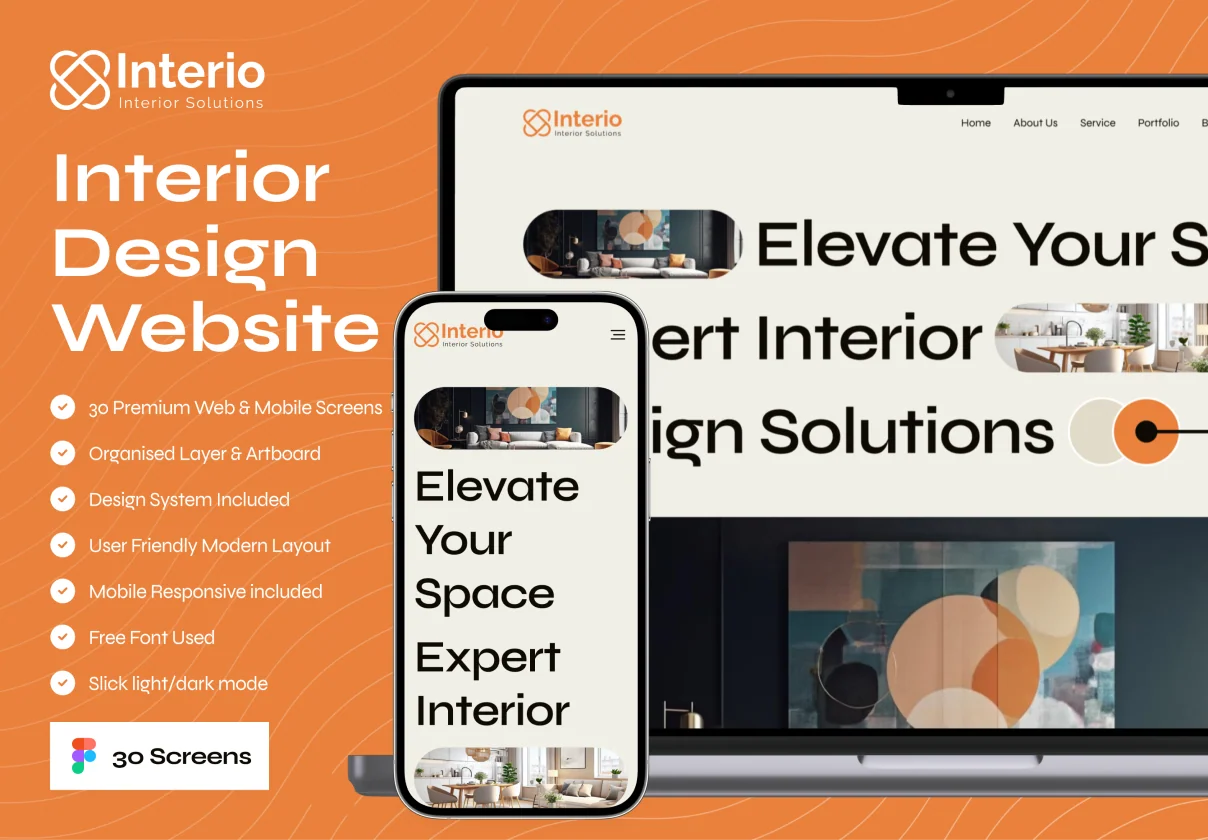 Interio - Interior Design Website UI Kit