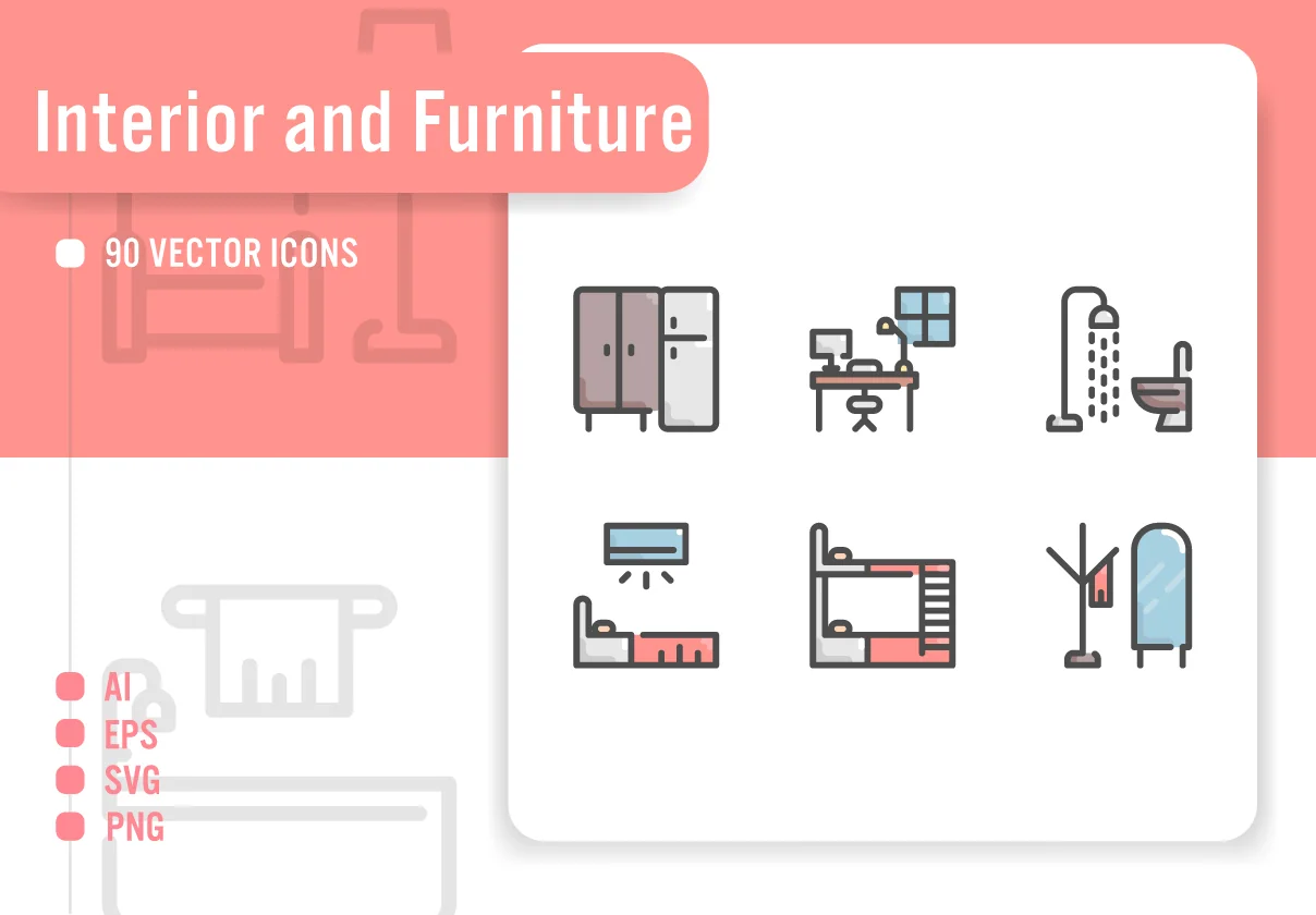 Interior and Furniture Icon Set