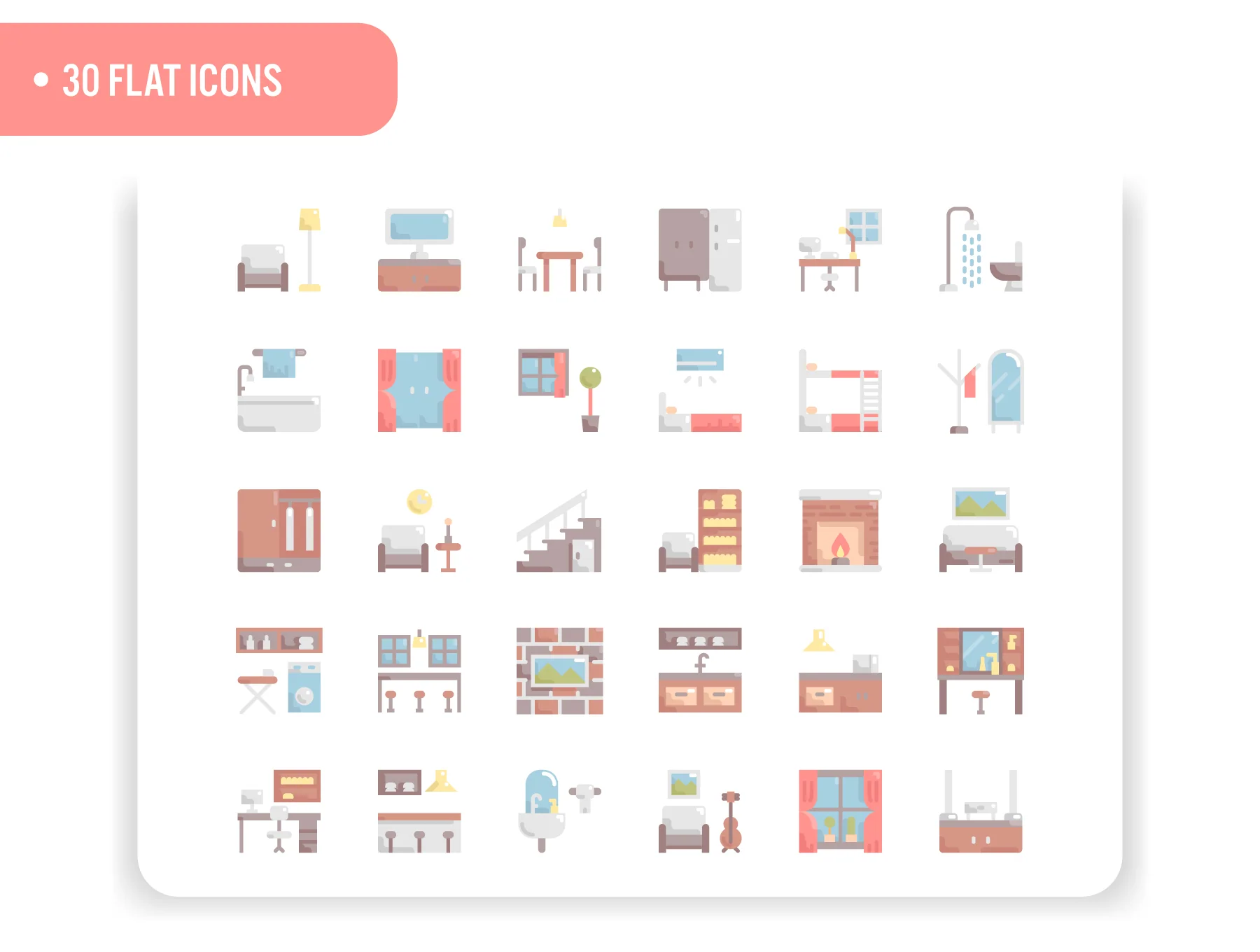 Interior and Furniture Icon Set 6