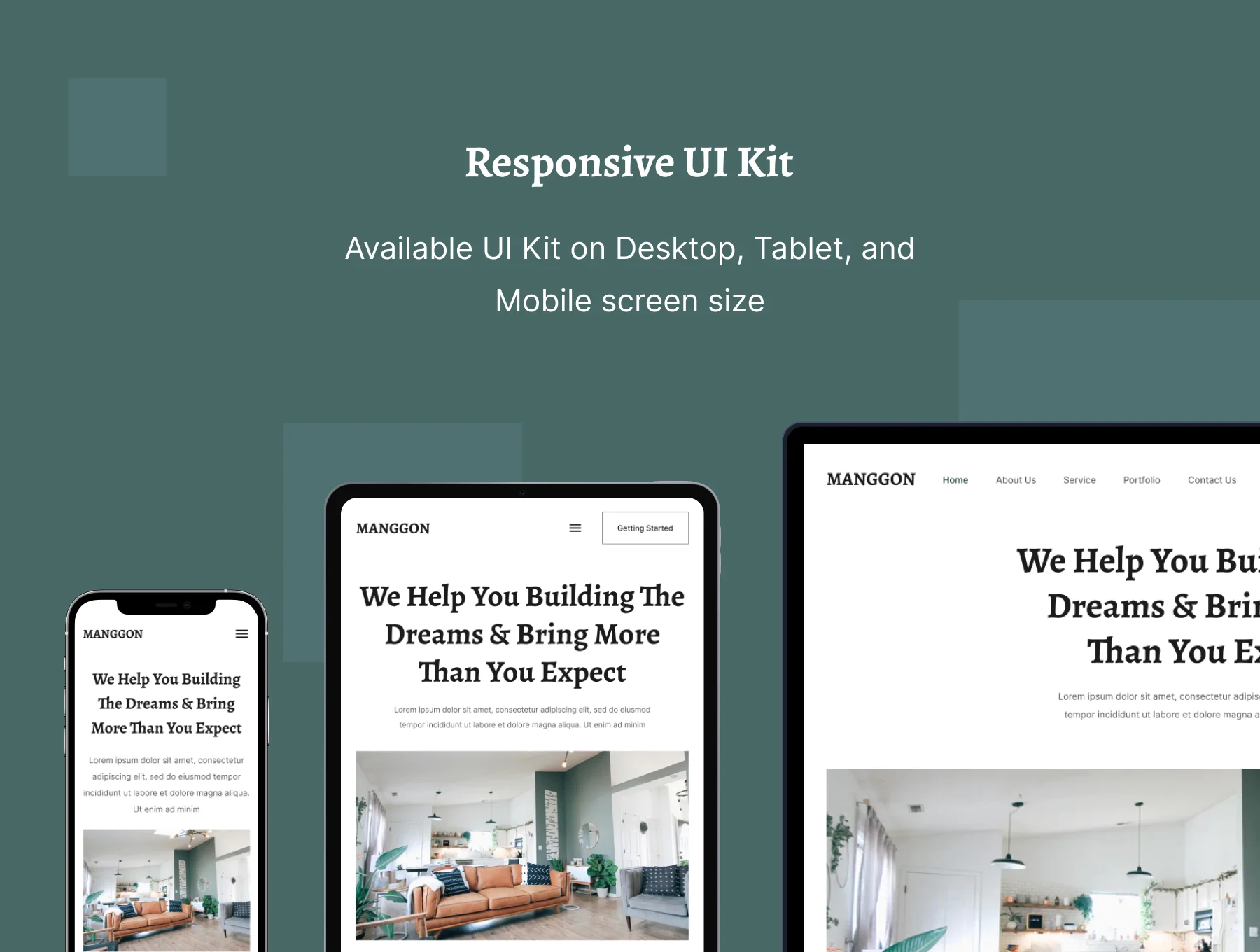Manggon Interior Architecture UI Kit 2