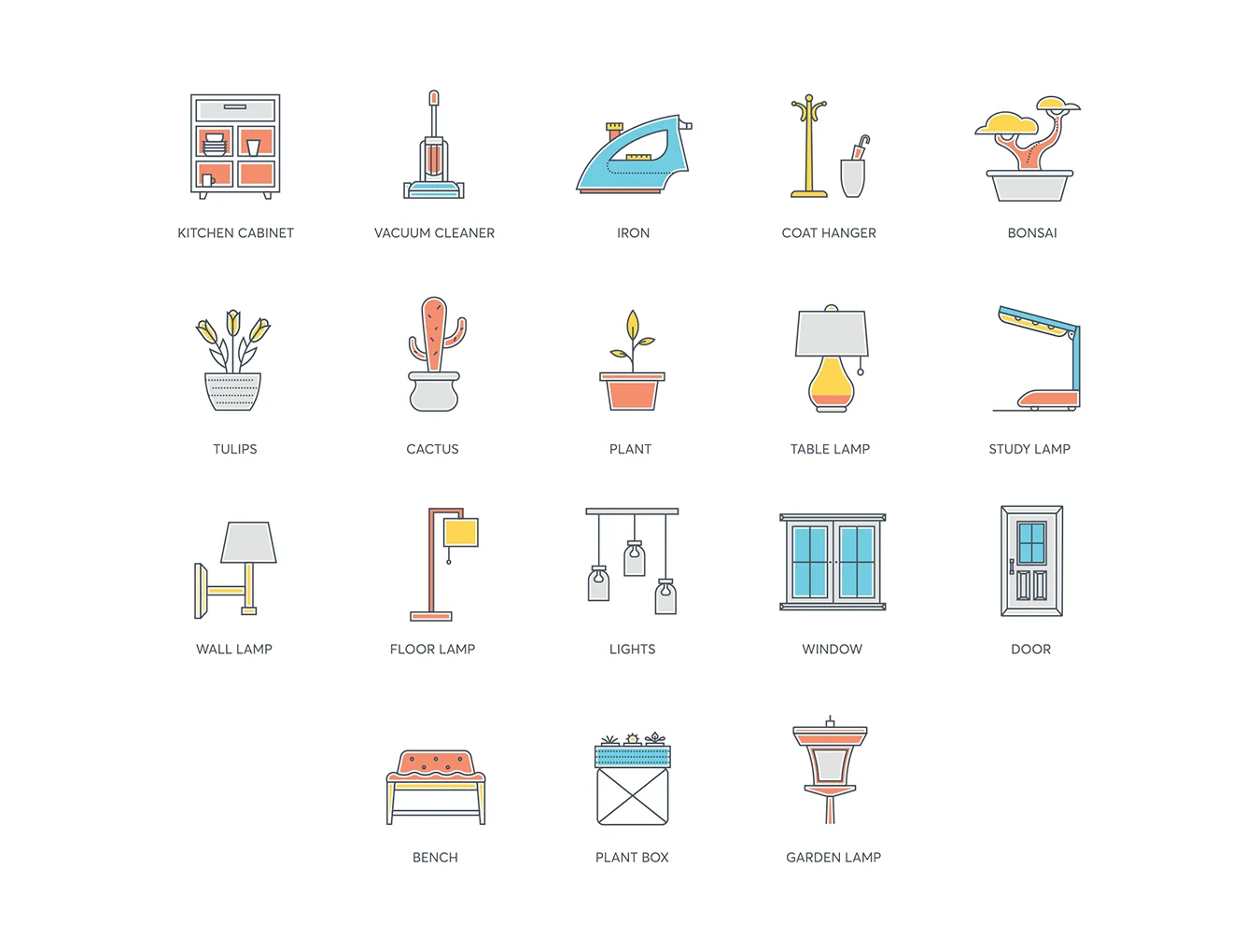 118 Interior Icons | Color Line Series 5