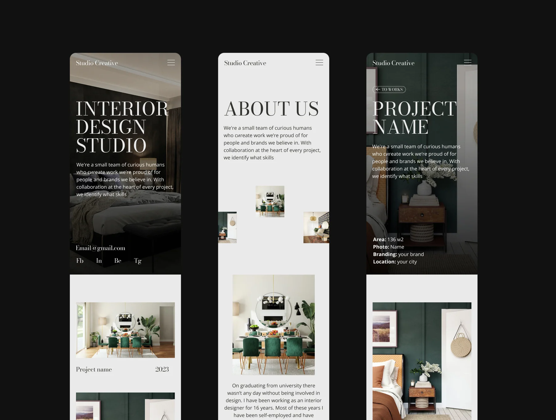 Studio Creative - Interior Design Studio Website UI Template 2