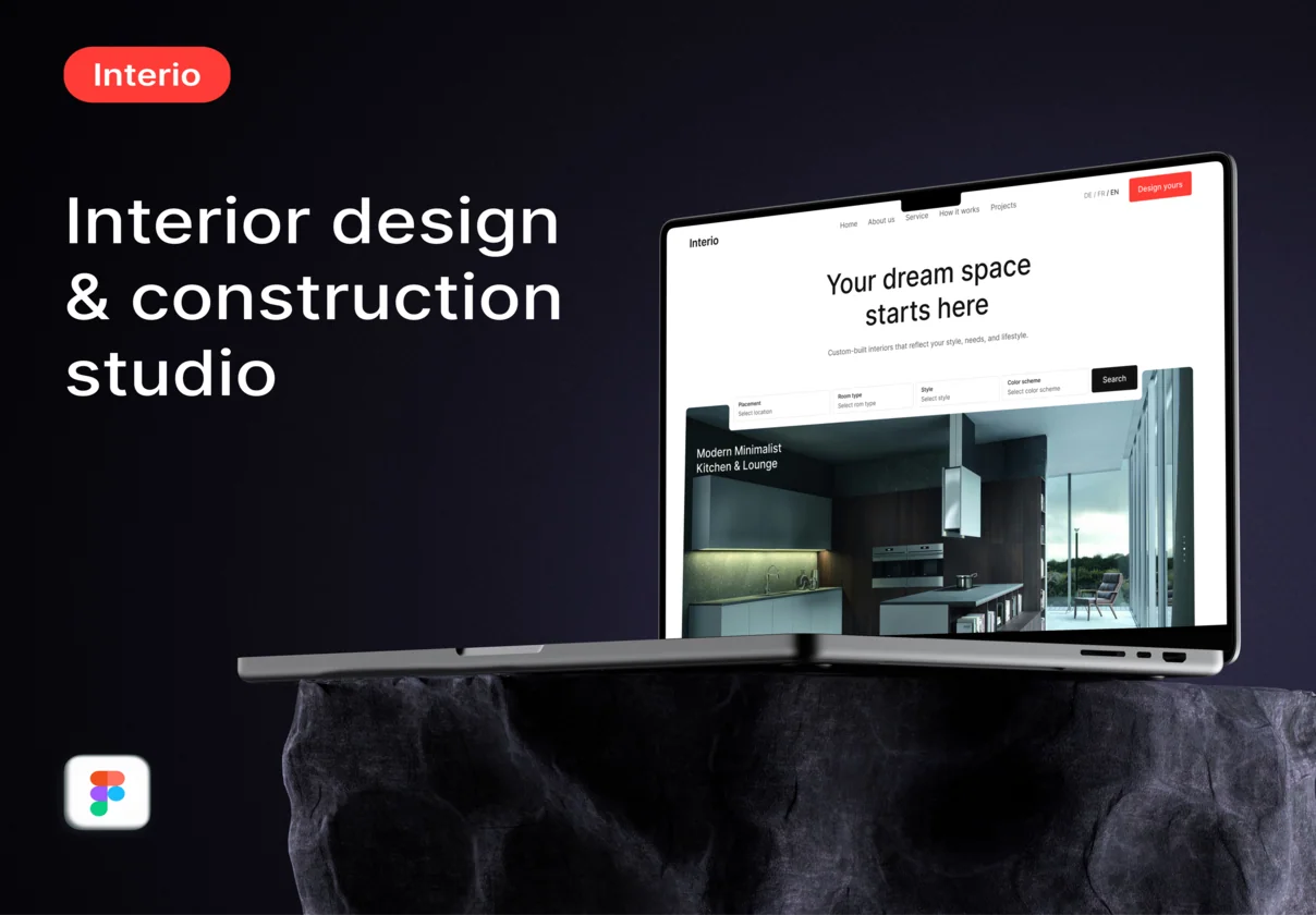 Interio - Interior Design & Construction Studio Web UI Kit