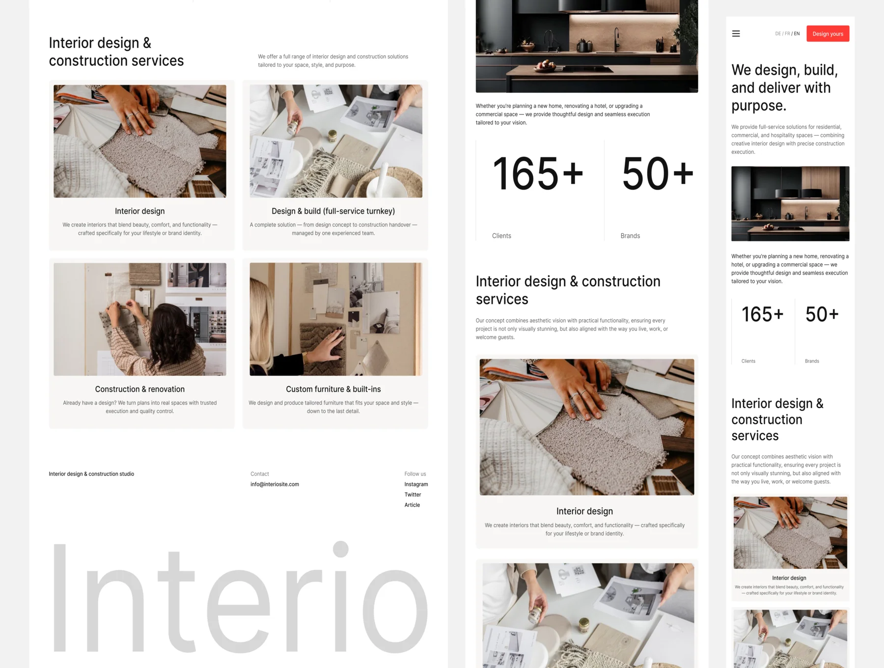 Interio - Interior Design & Construction Studio Web UI Kit 2
