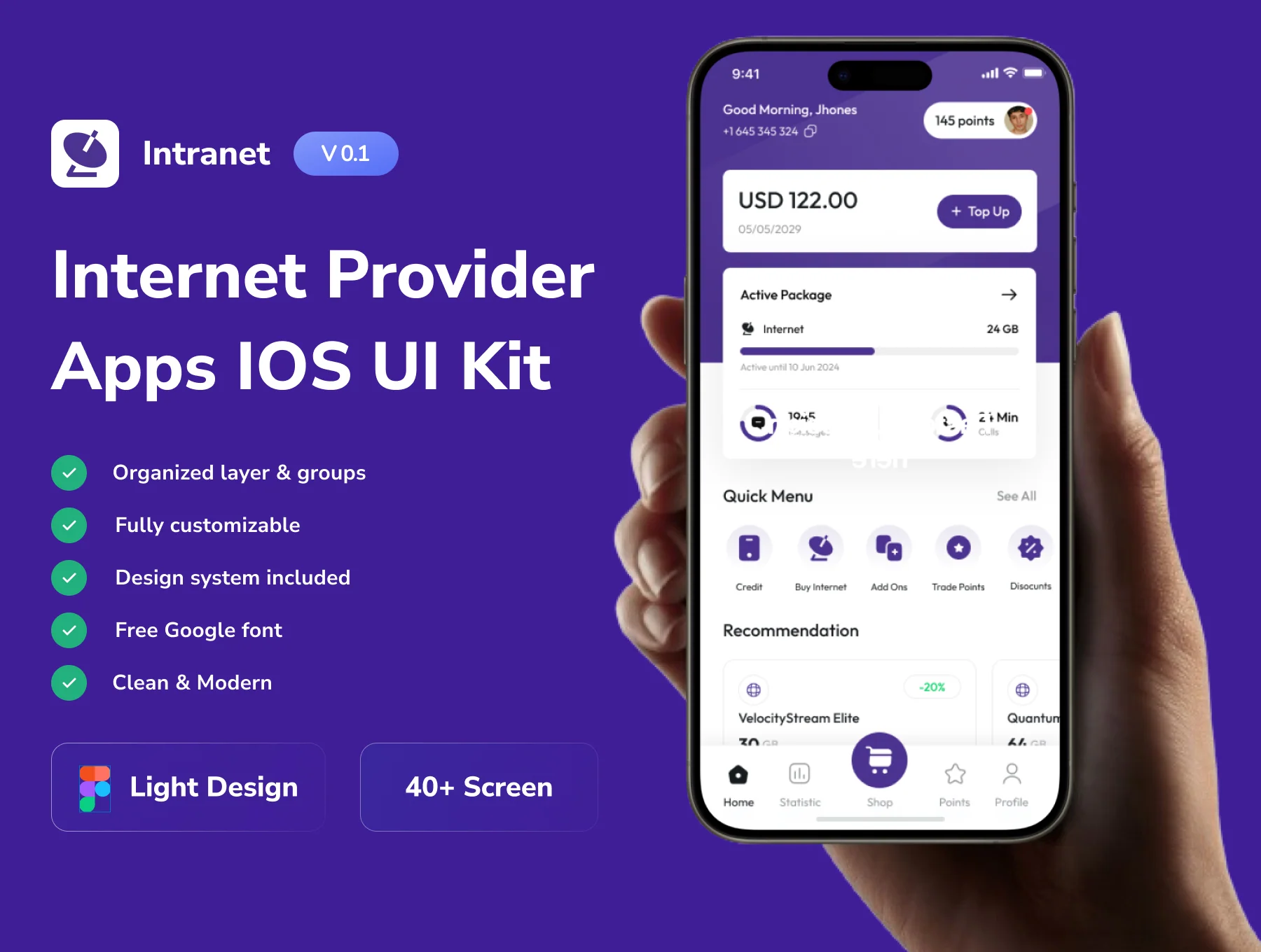 Intranet - Internet Provider Apps IOS UI Kit
